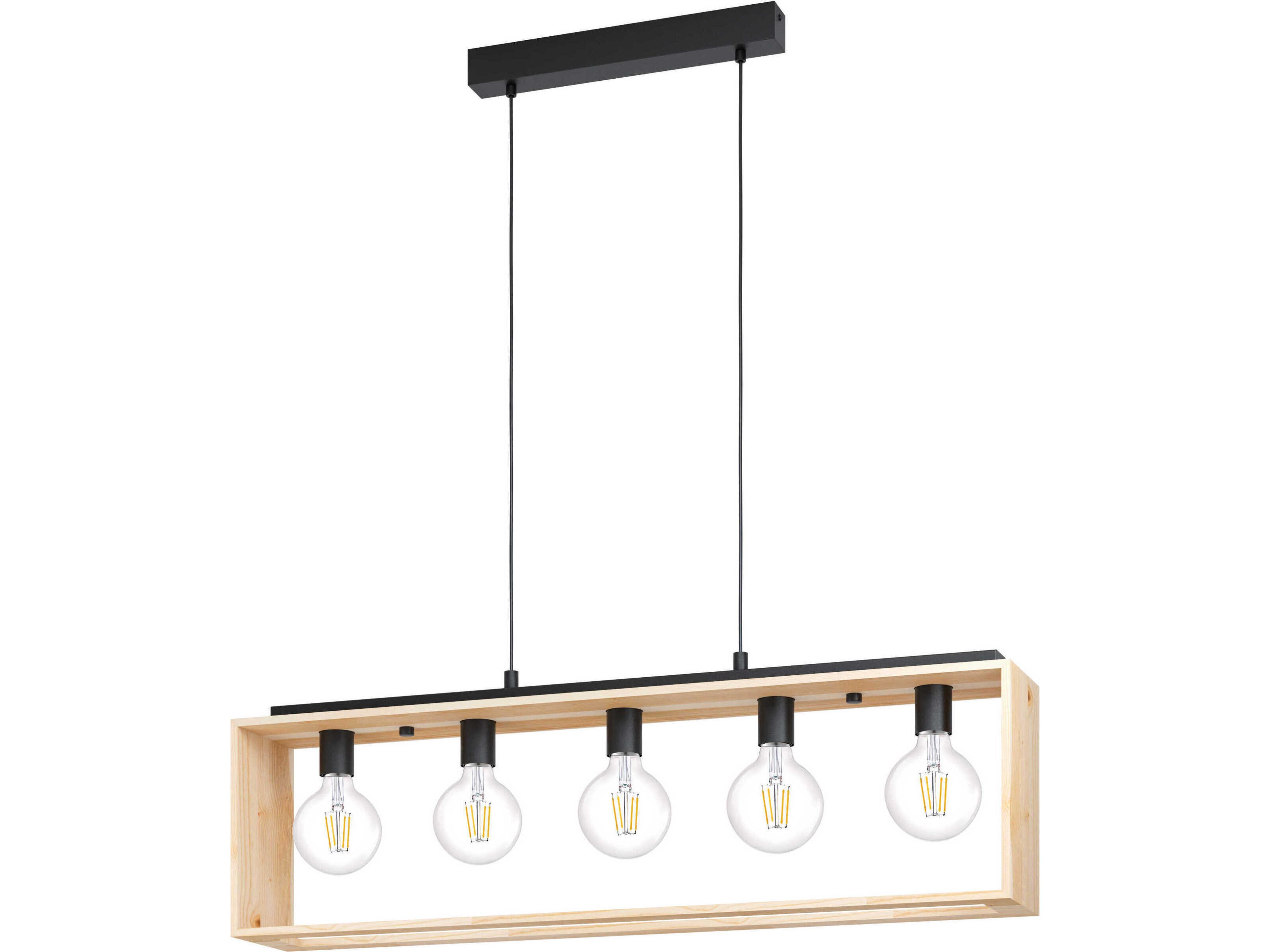 Eglo Famborough 5-Light Black Brown Island Pendant