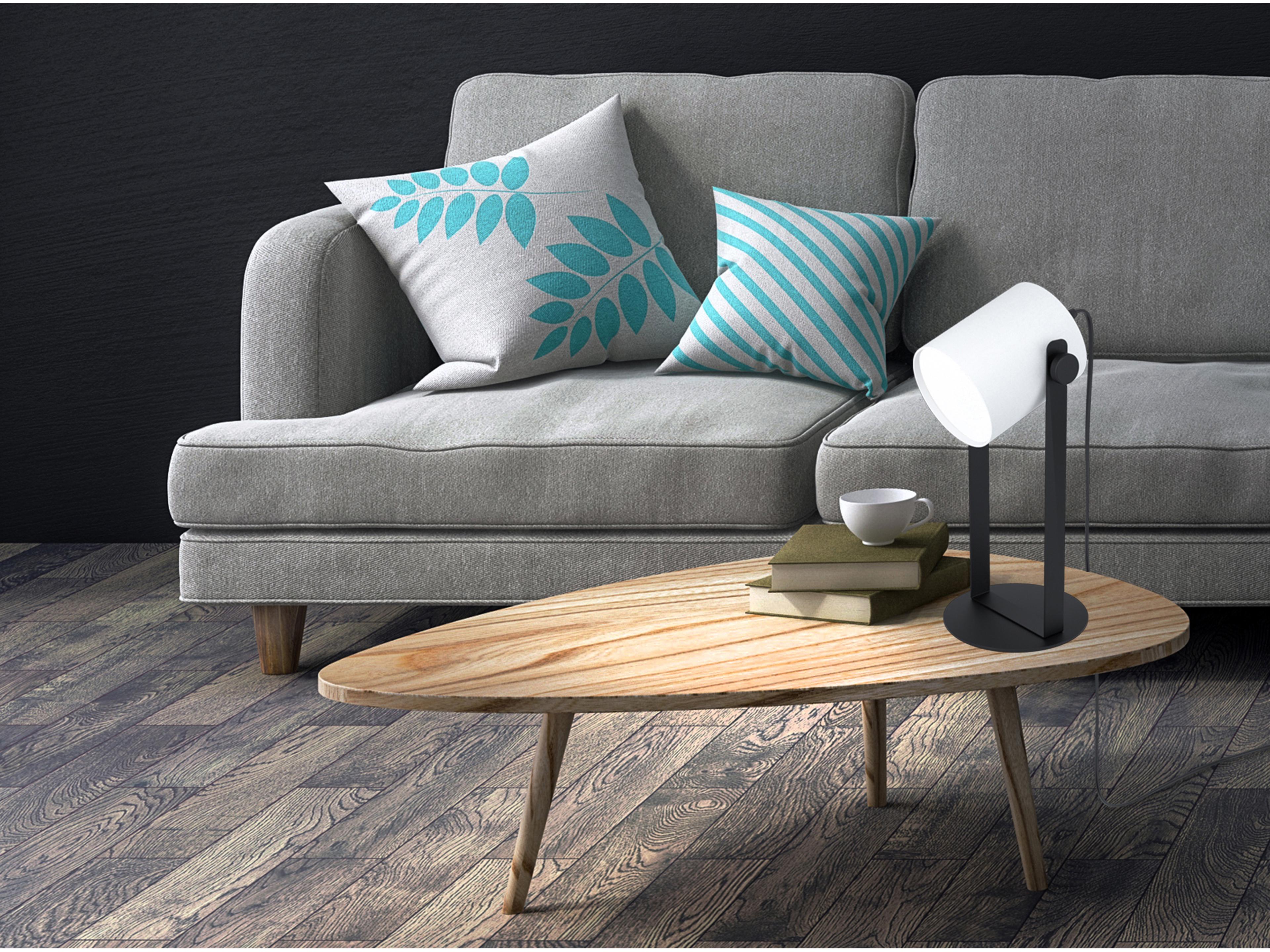 Eglo Burbank Black White Fabric Table Lamp