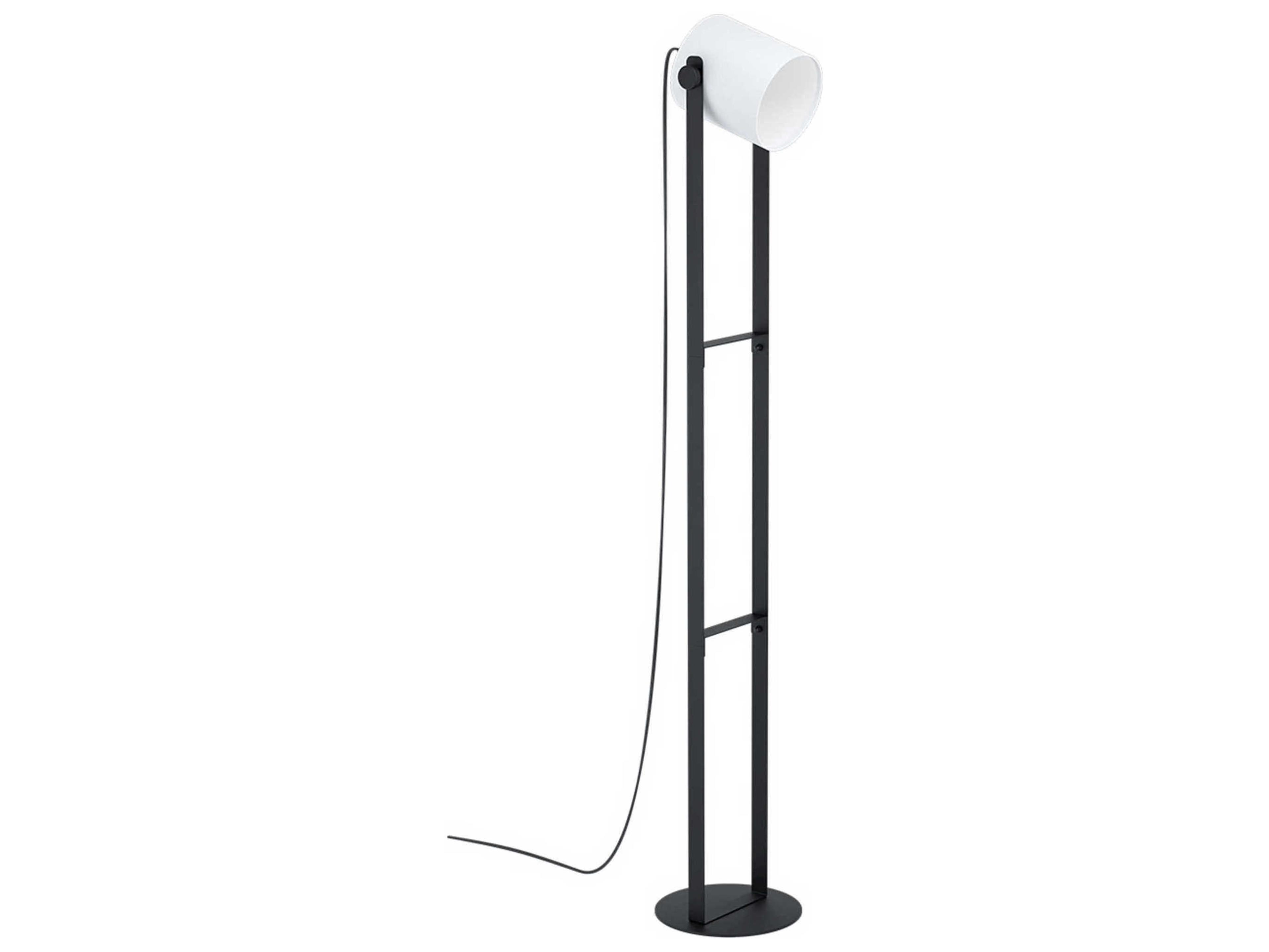 Burbank Black White Fabric Floor Lamp