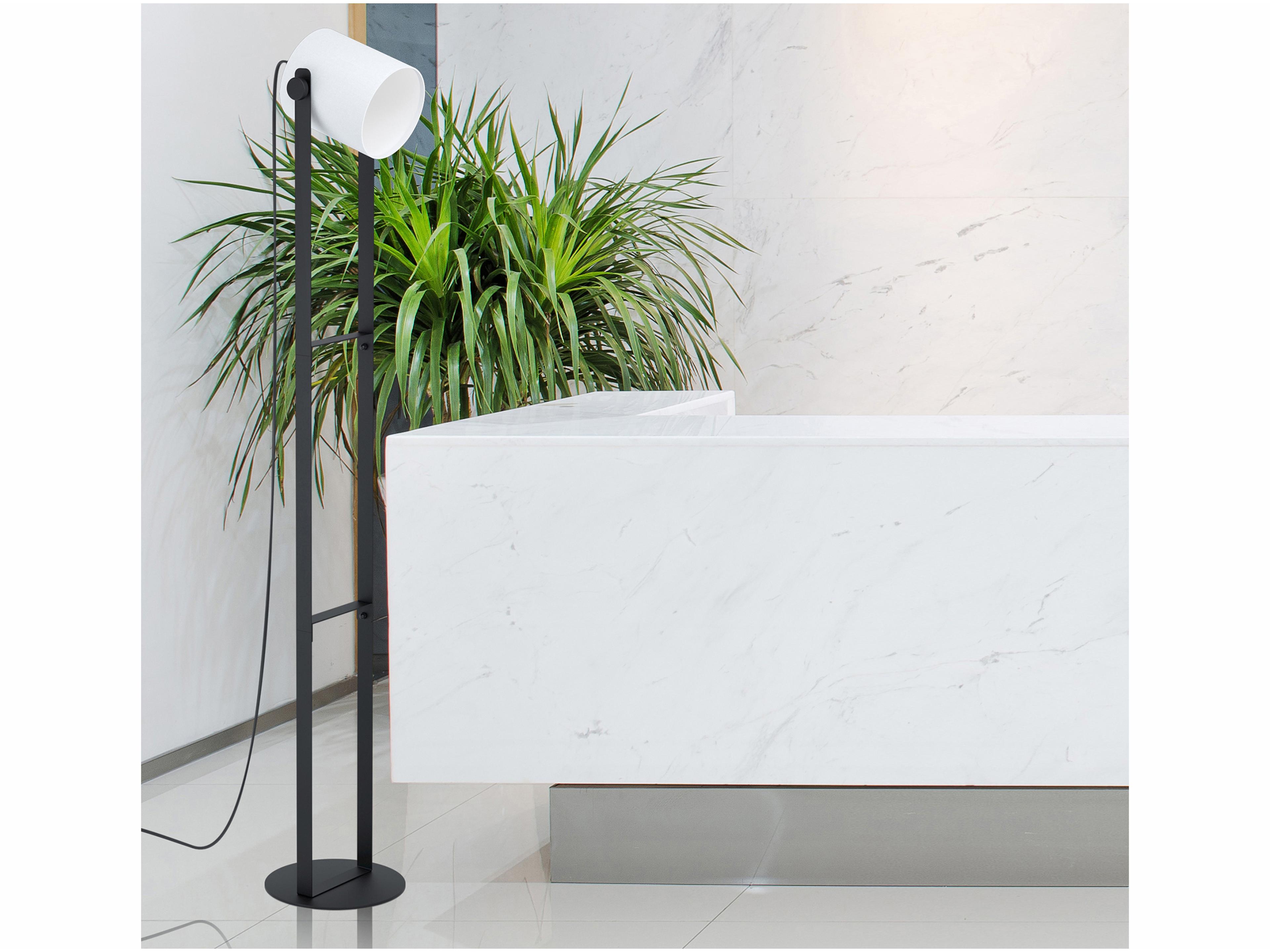 Eglo Burbank Black White Fabric Floor Lamp