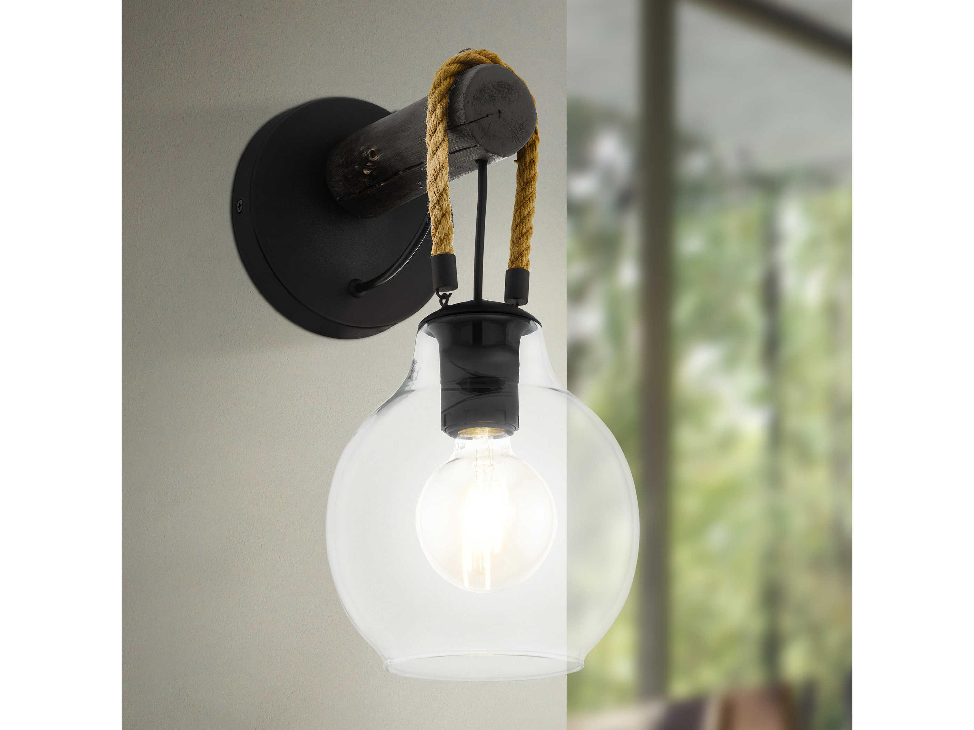 Eglo Roding 1-Light Structured Black Wall Sconce