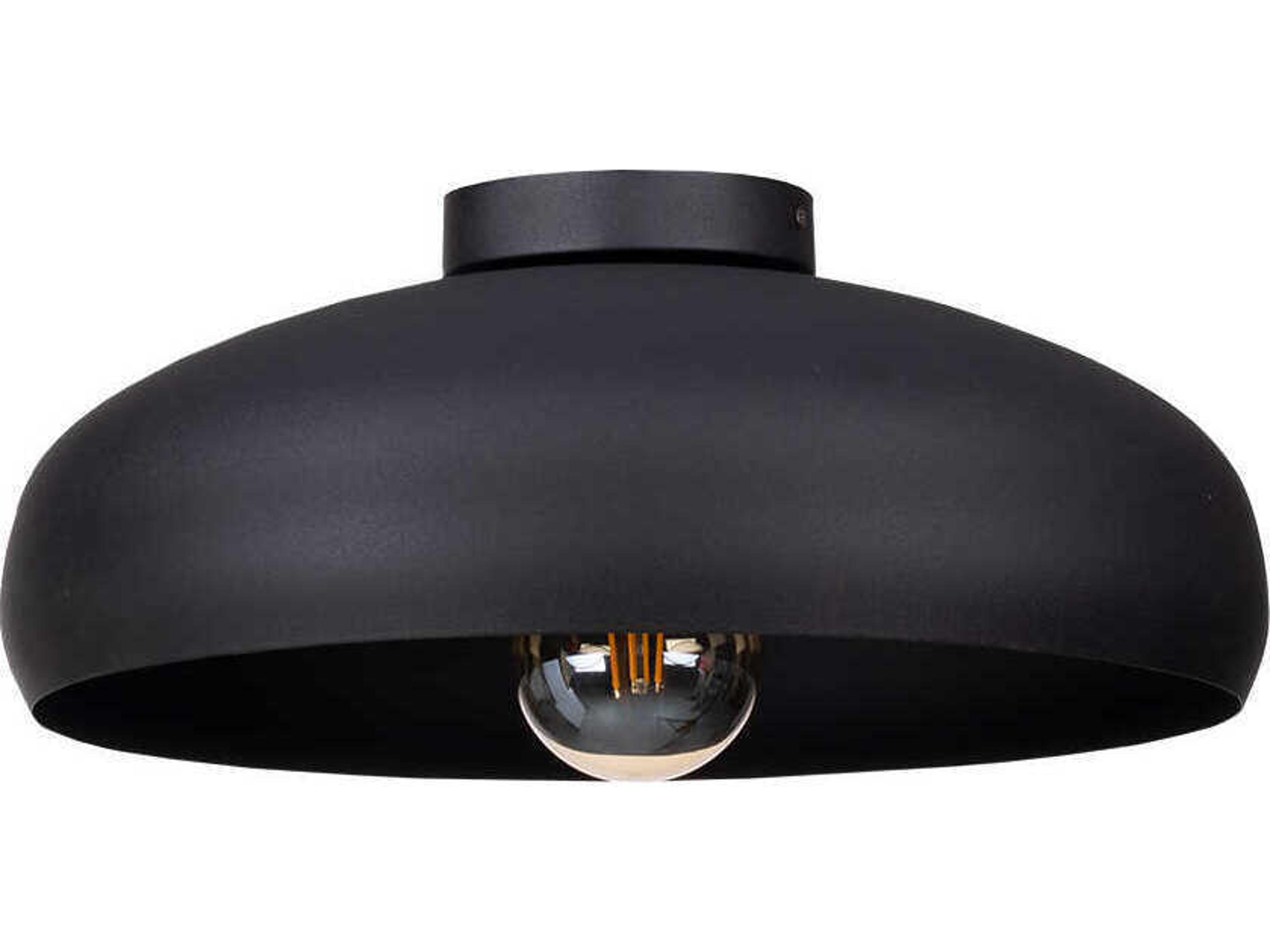 Eglo Mogano 1-Light Black Dome Flush Mount