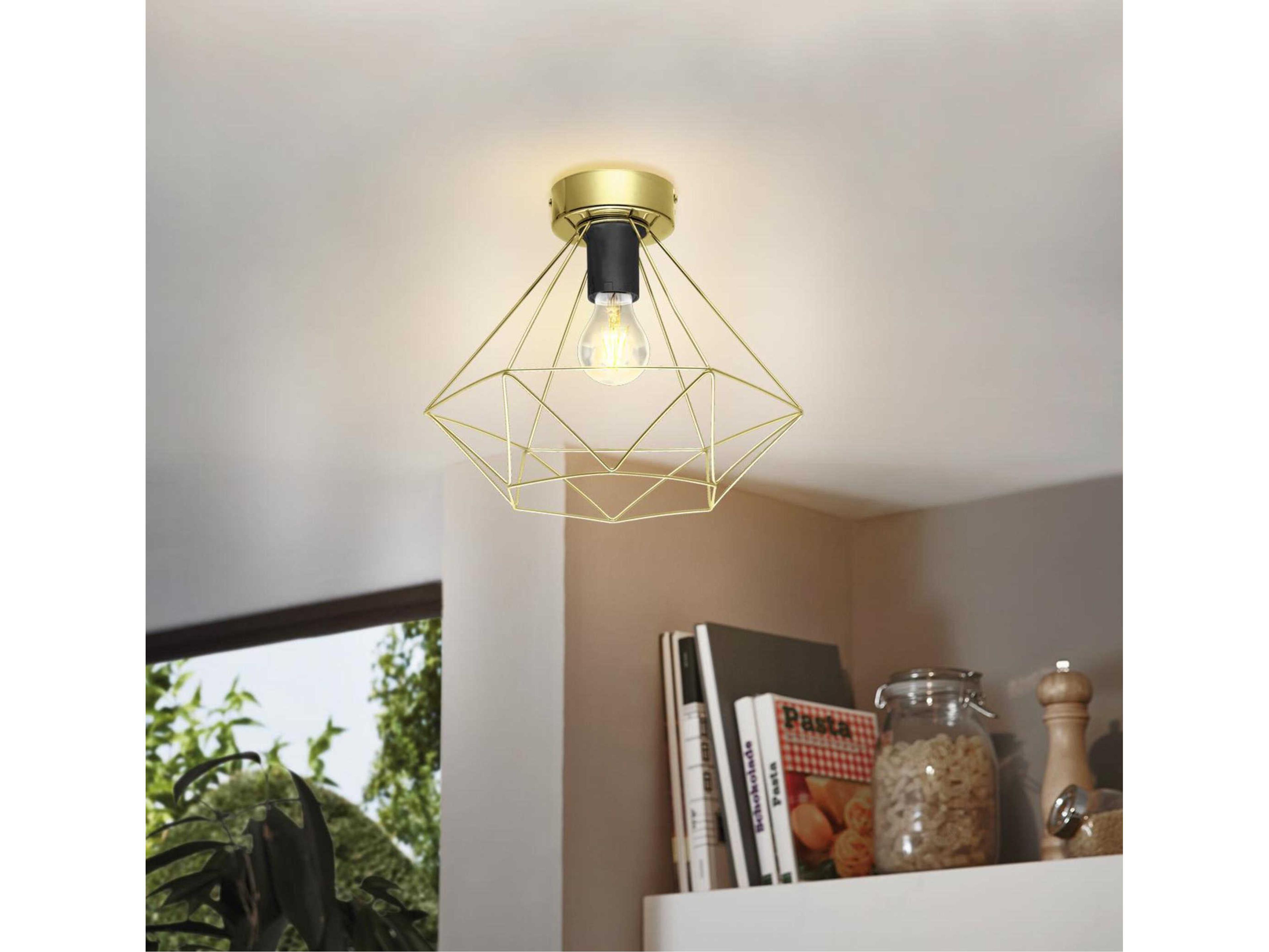 Eglo Tarbes 1-Light Brushed Brass Flush Mount