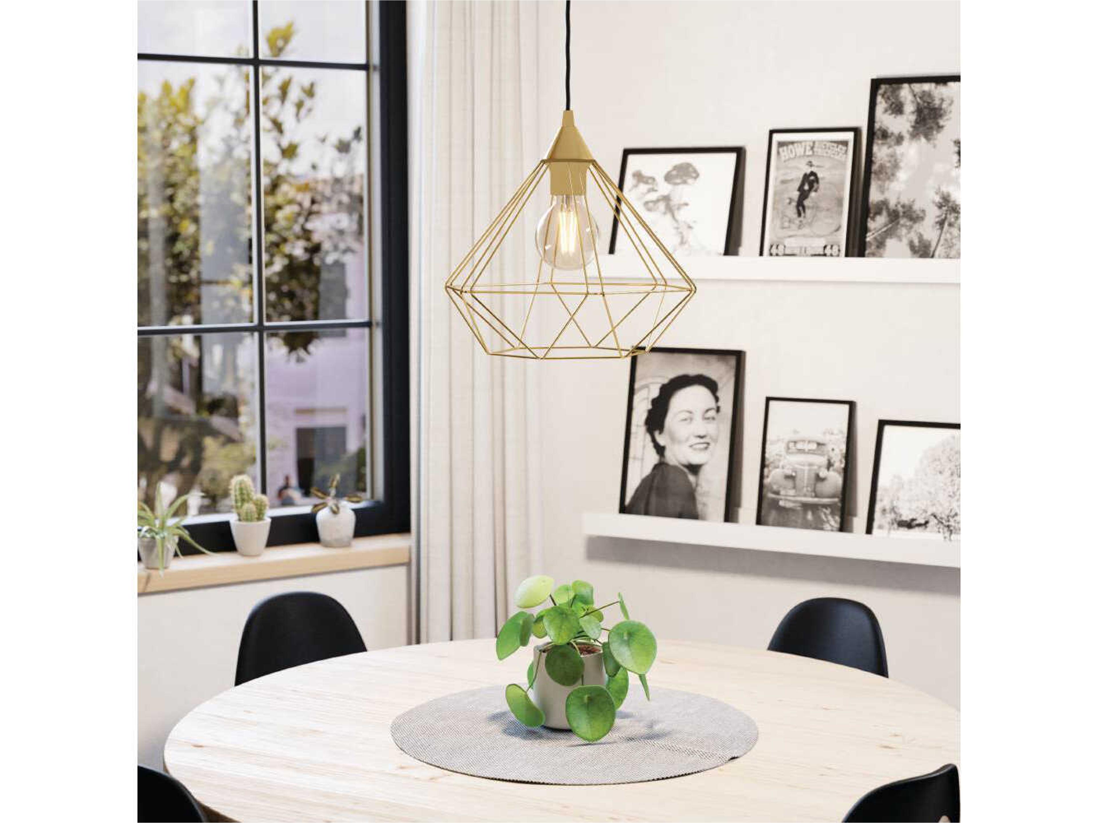 Eglo Tarbes 1-Light Brushed Brass Pendant