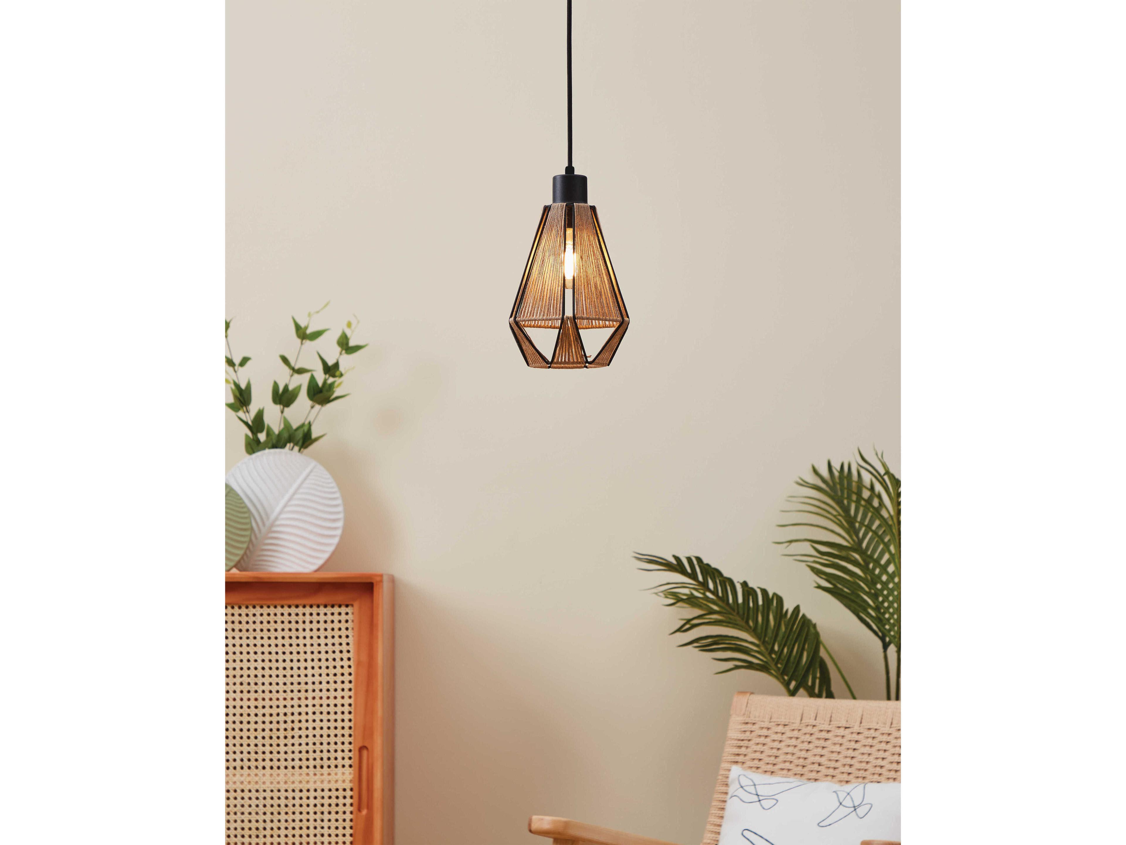 Eglo Adwickle 1-Light Black Brown Mini Pendant