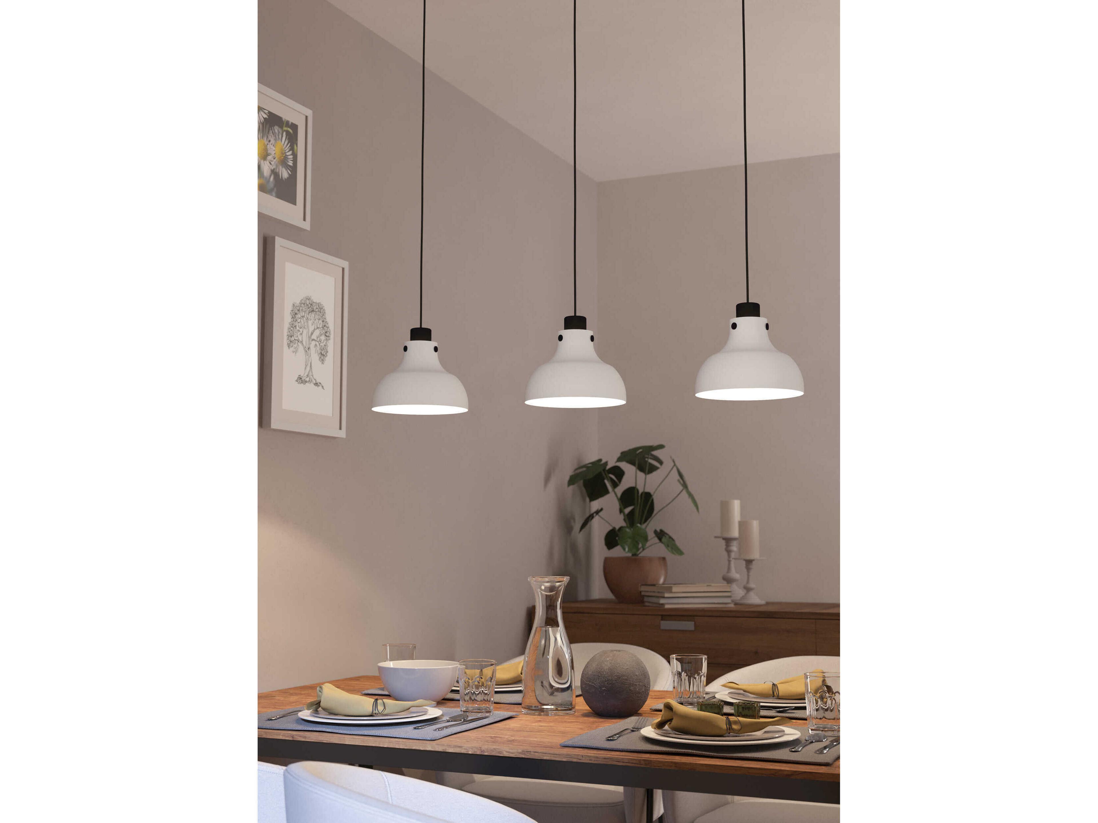 Eglo Matlock 3-Light Black Gray Island Pendant