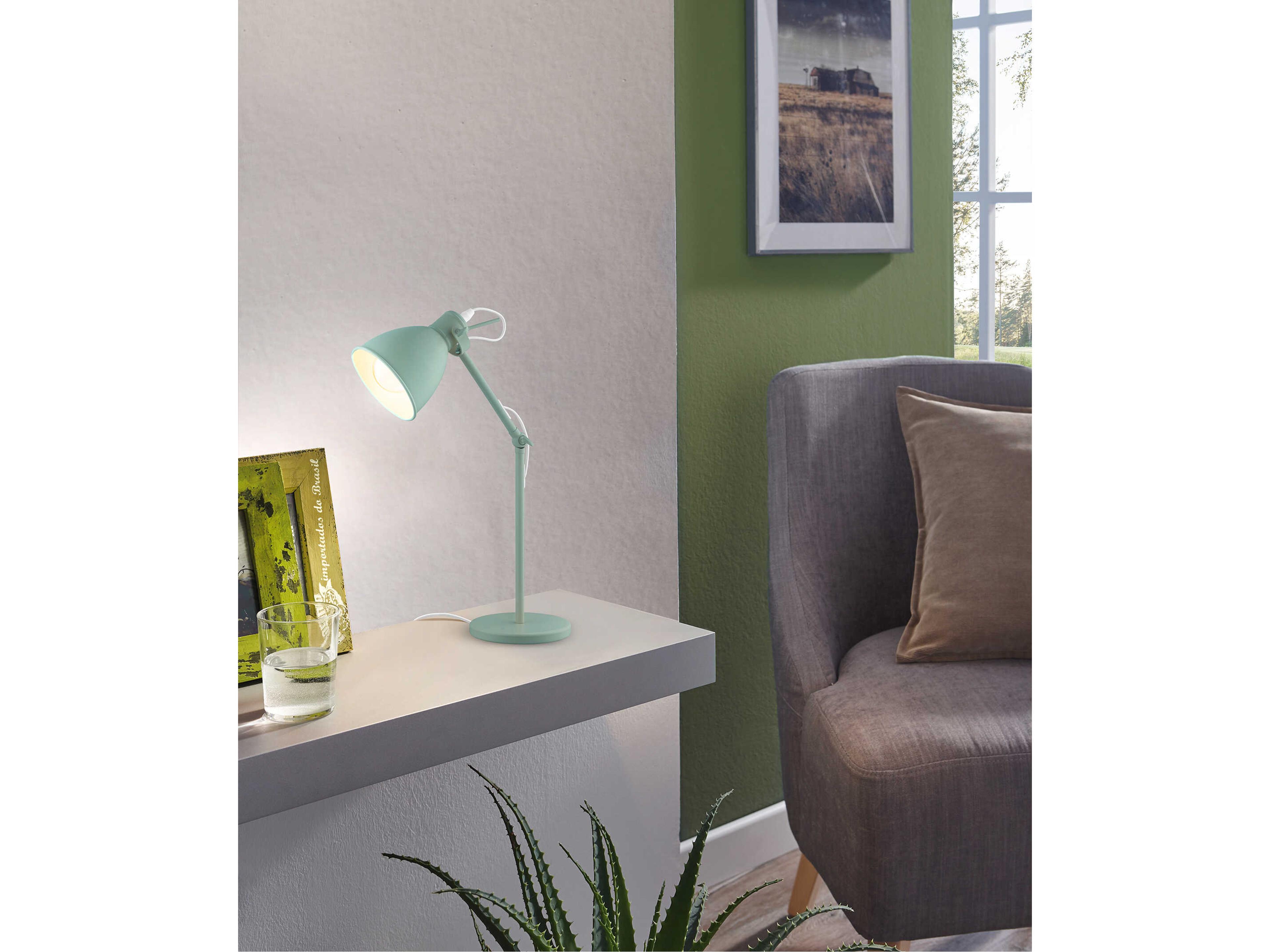 Eglo Priddy Pastel Light Green Metal Desk Lamp