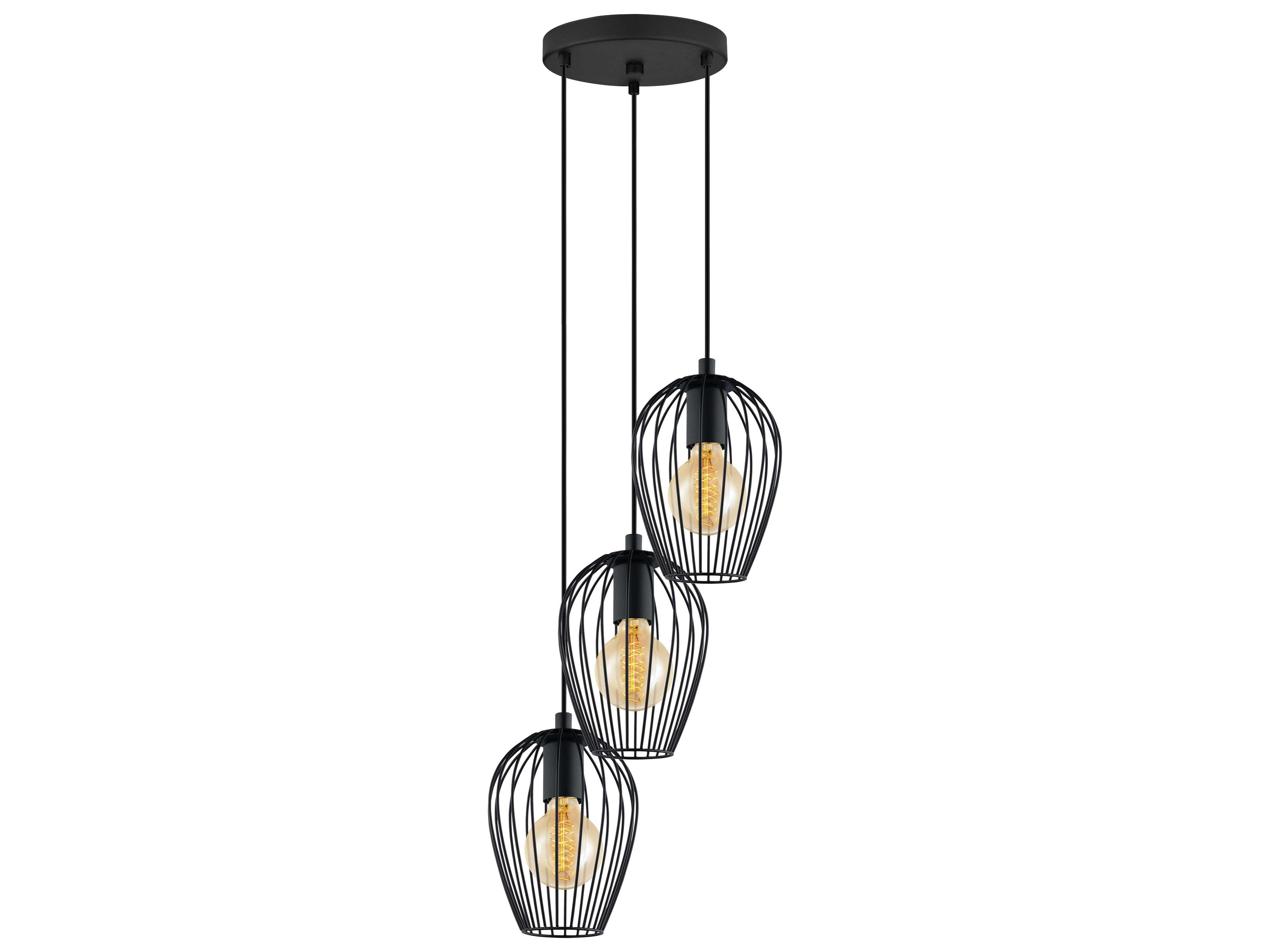 Newtown 3-Light Black Pendant