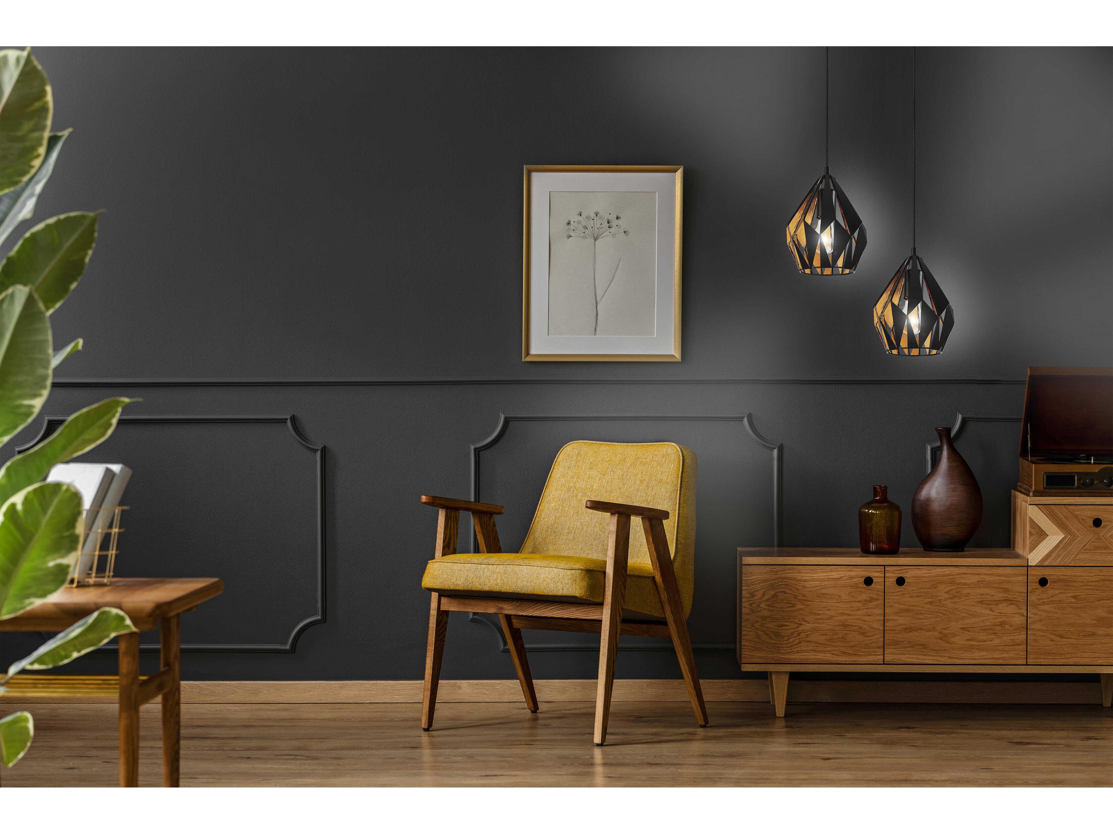 Eglo Carlton 1-Light Black Geometric Mini Pendant