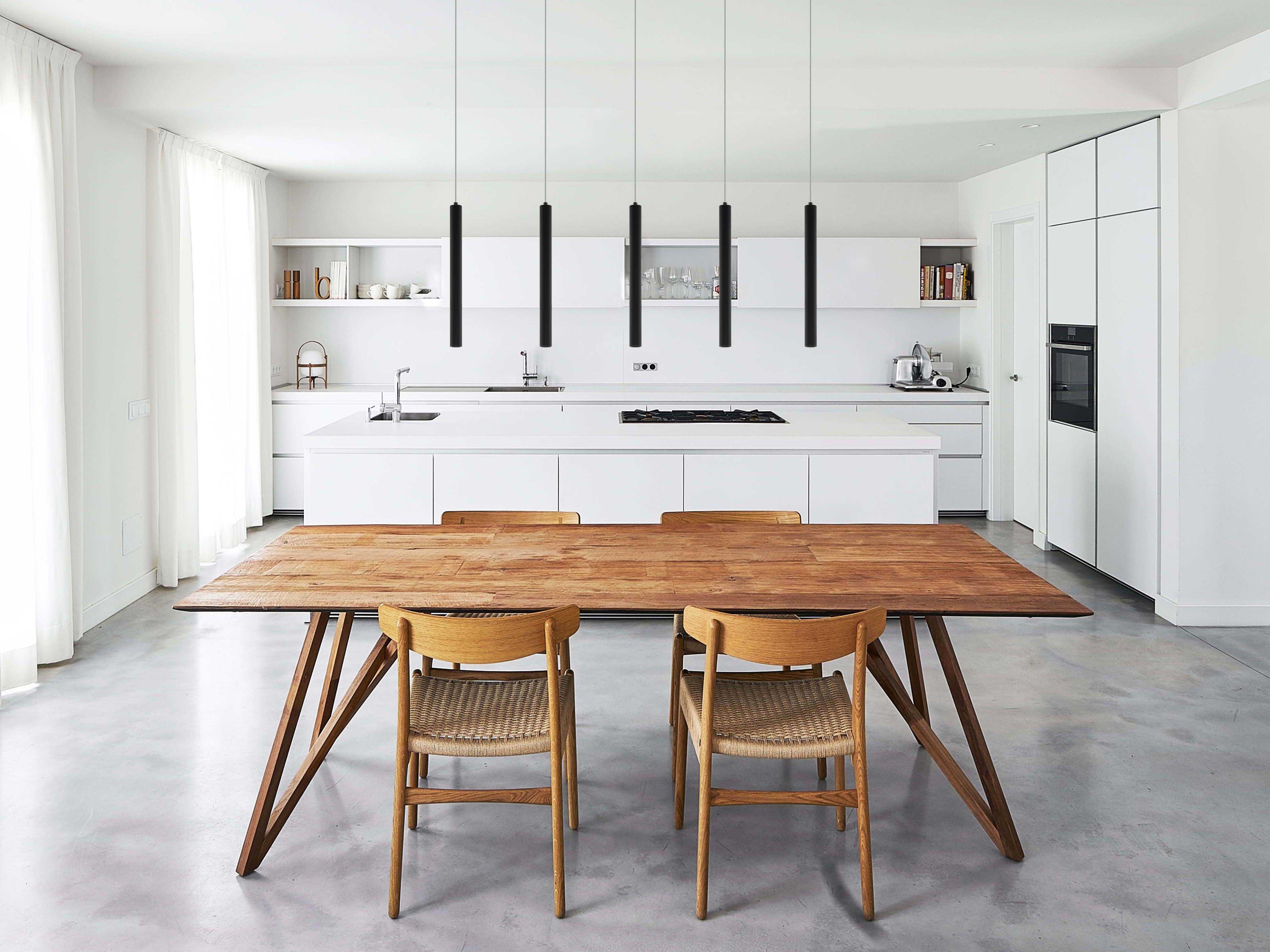 Eglo Tortoreto 1-Light Matte Black Cylinder Mini Pendant