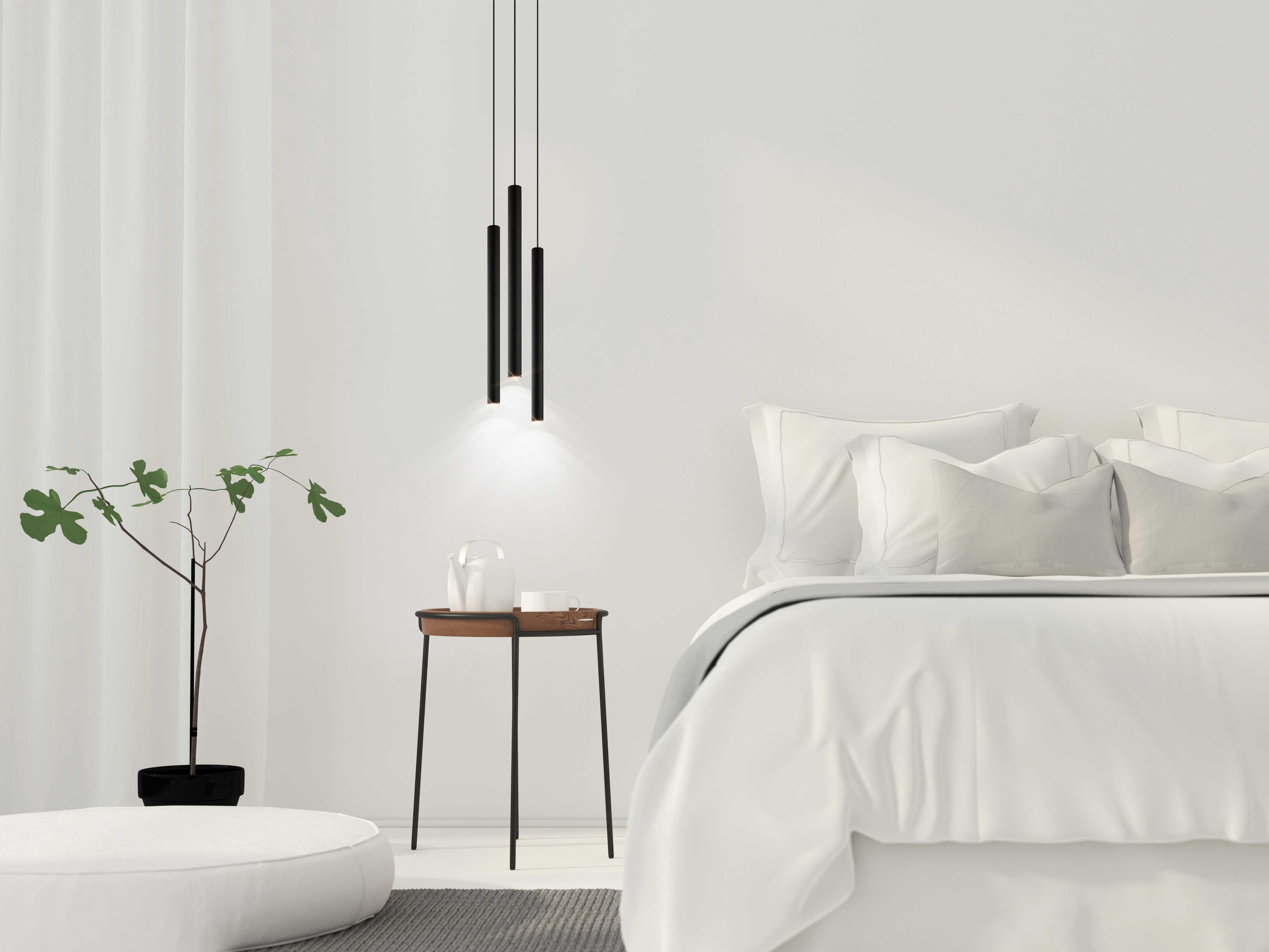 Eglo Tortoreto 1-Light Matte Black Cylinder Mini Pendant
