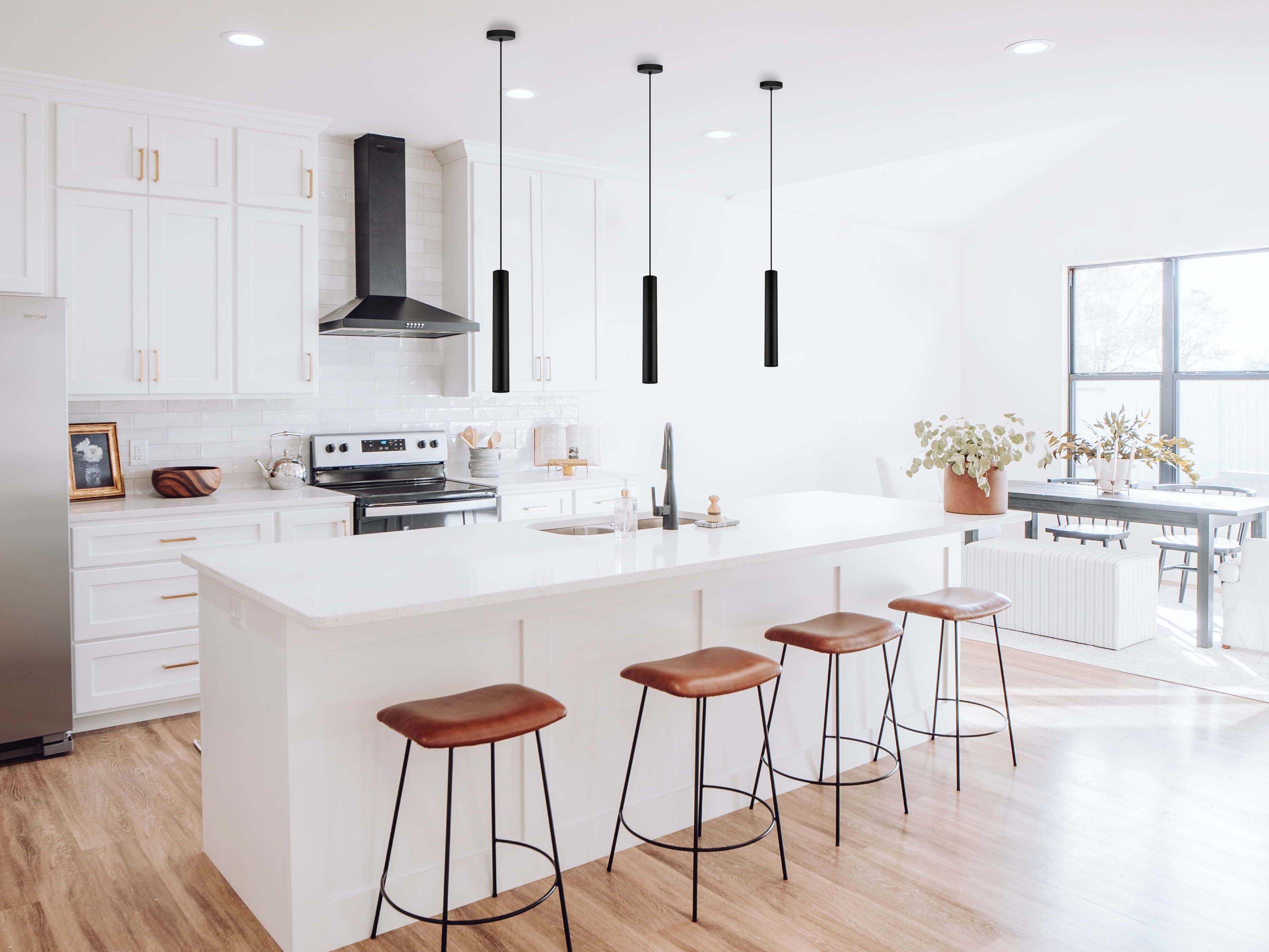 Eglo Tortoreto 1-Light Matte Black Cylinder Mini Pendant