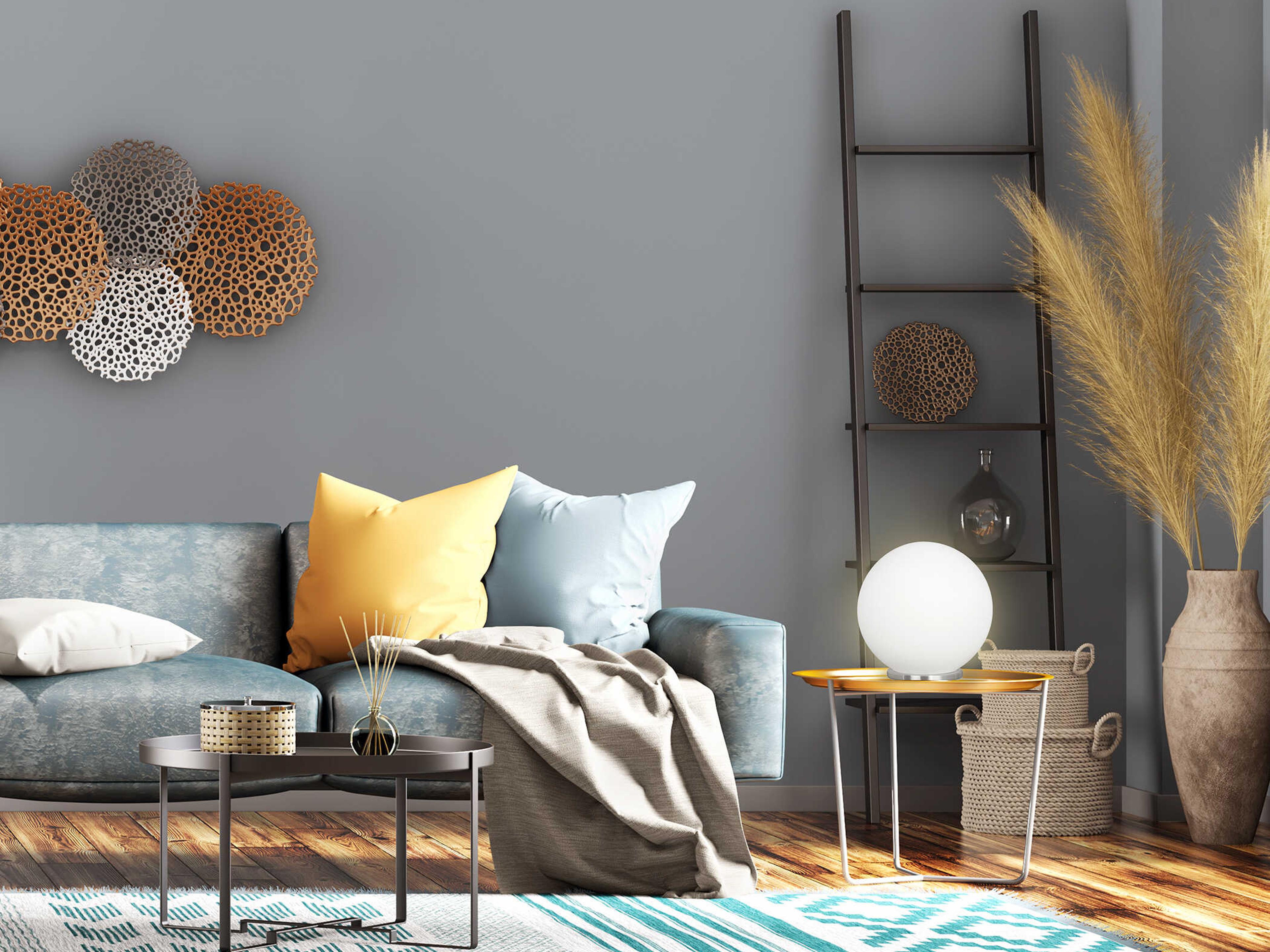 Eglo Rondo Silver Opal Frosted Glass Table Lamp