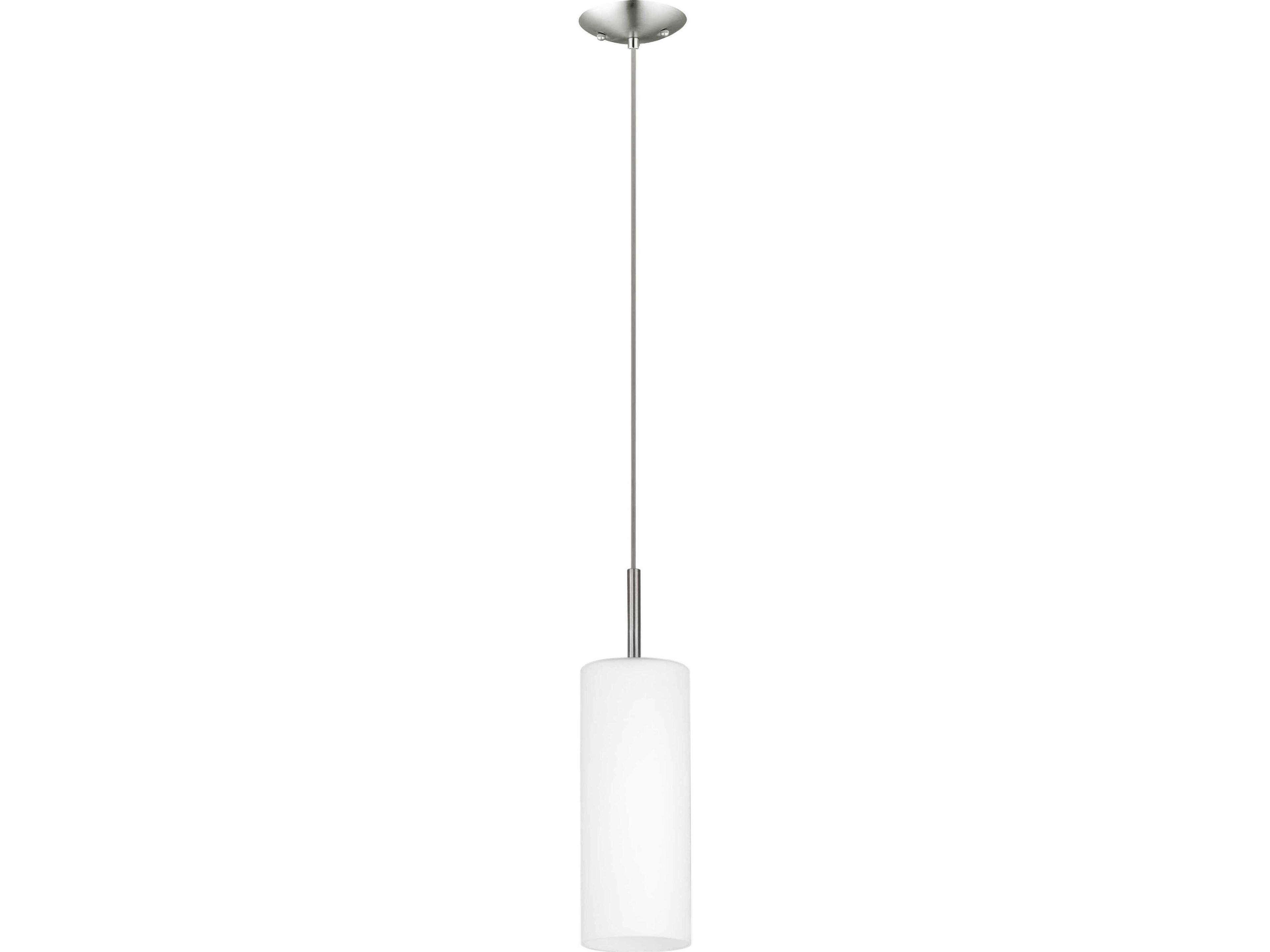 Troy 1-Light Matte Nickel Cylinder Mini Pendant