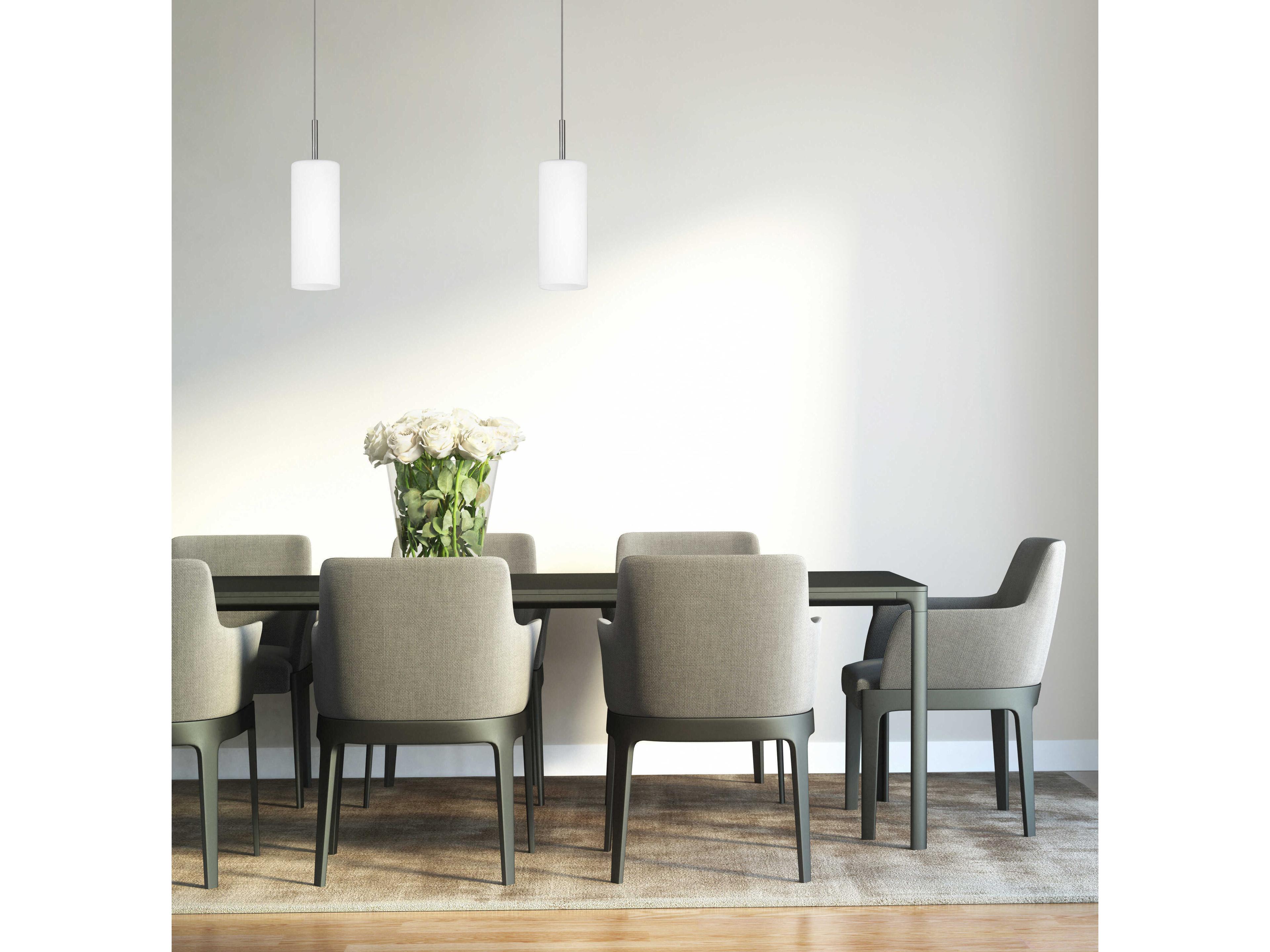 Eglo Troy 1-Light Matte Nickel Cylinder Mini Pendant