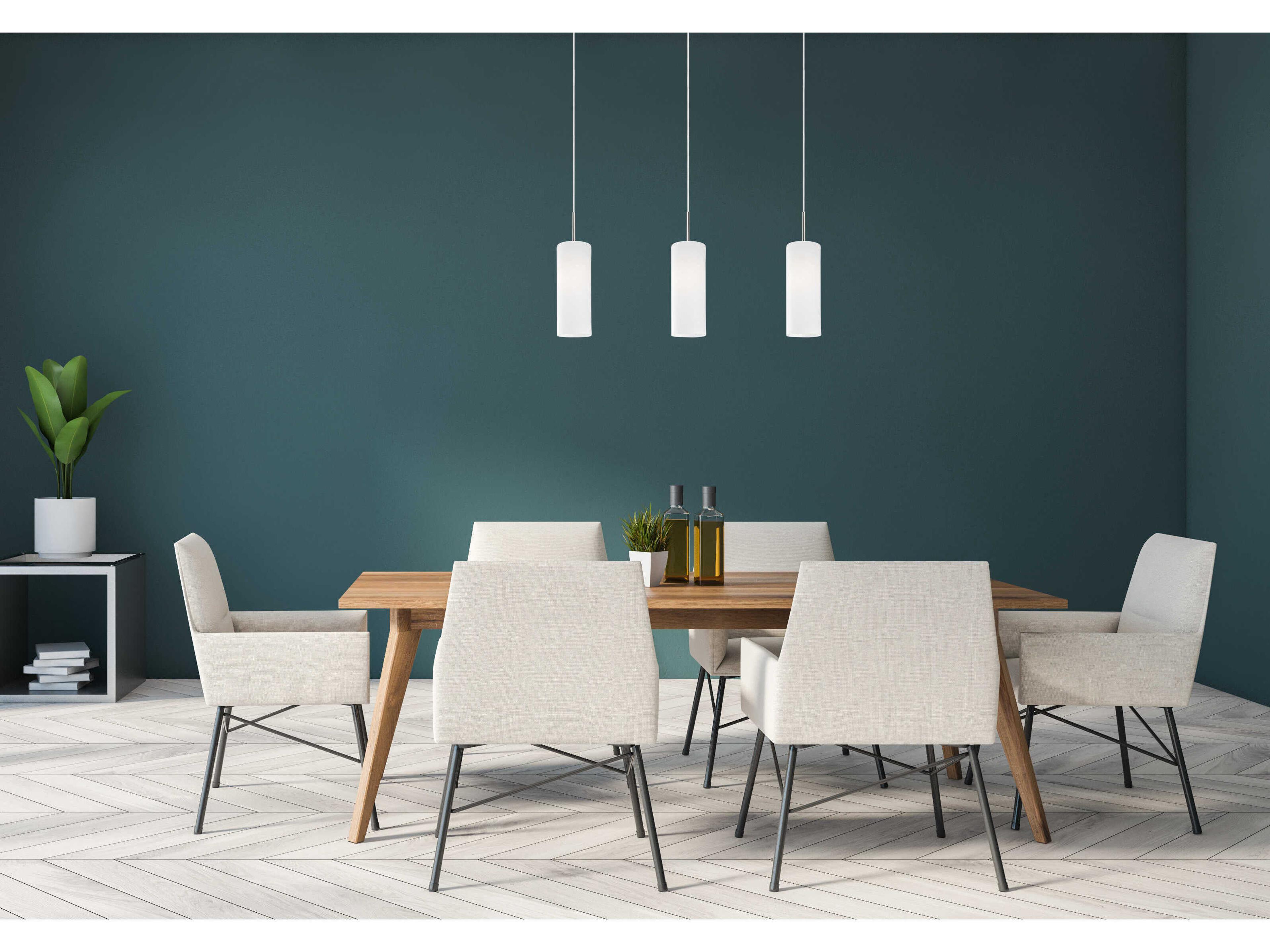 Eglo Troy 3-Light Matte Nickel Cylinder Island Pendant