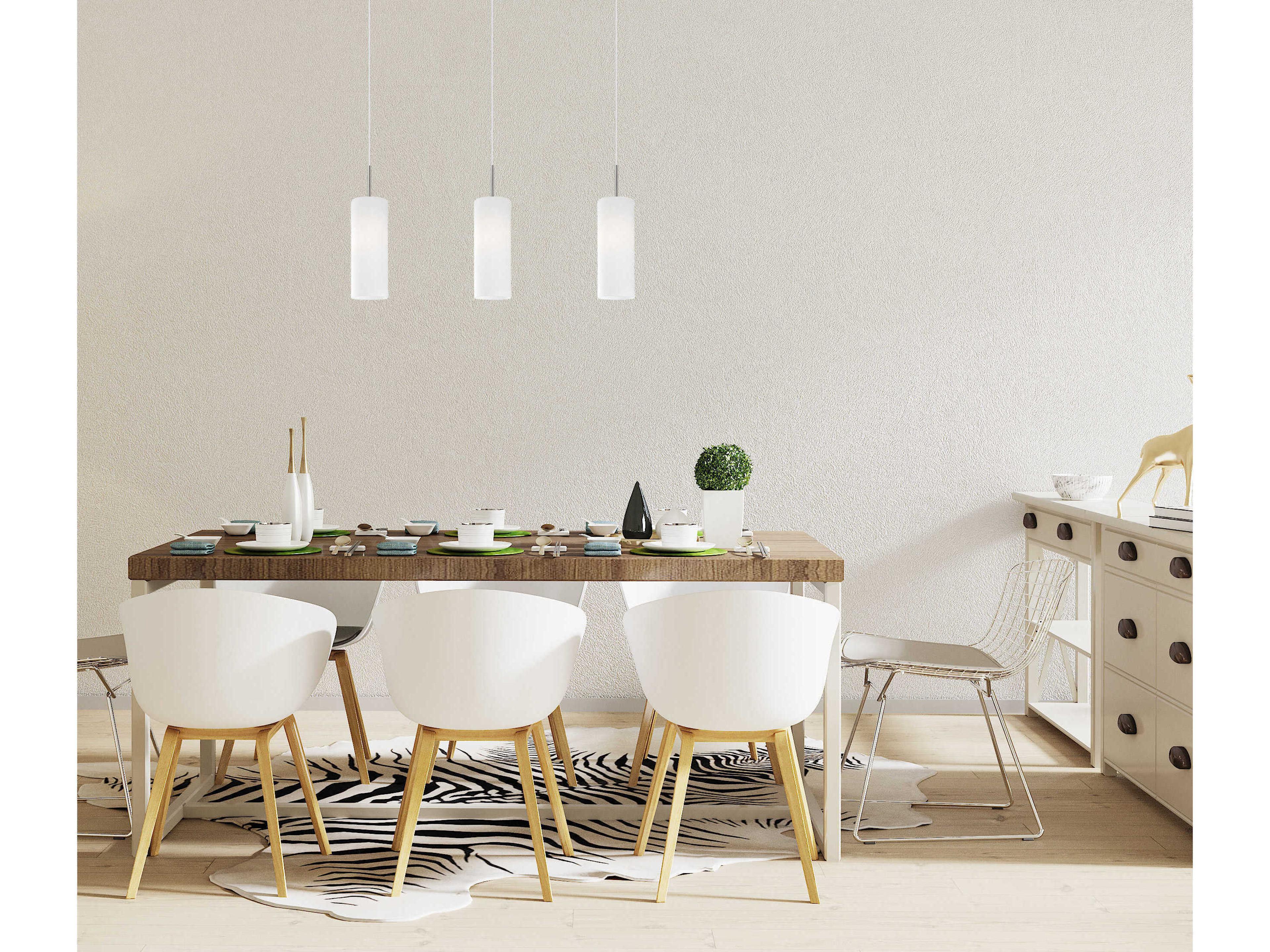 Eglo Troy 3-Light Matte Nickel Cylinder Island Pendant