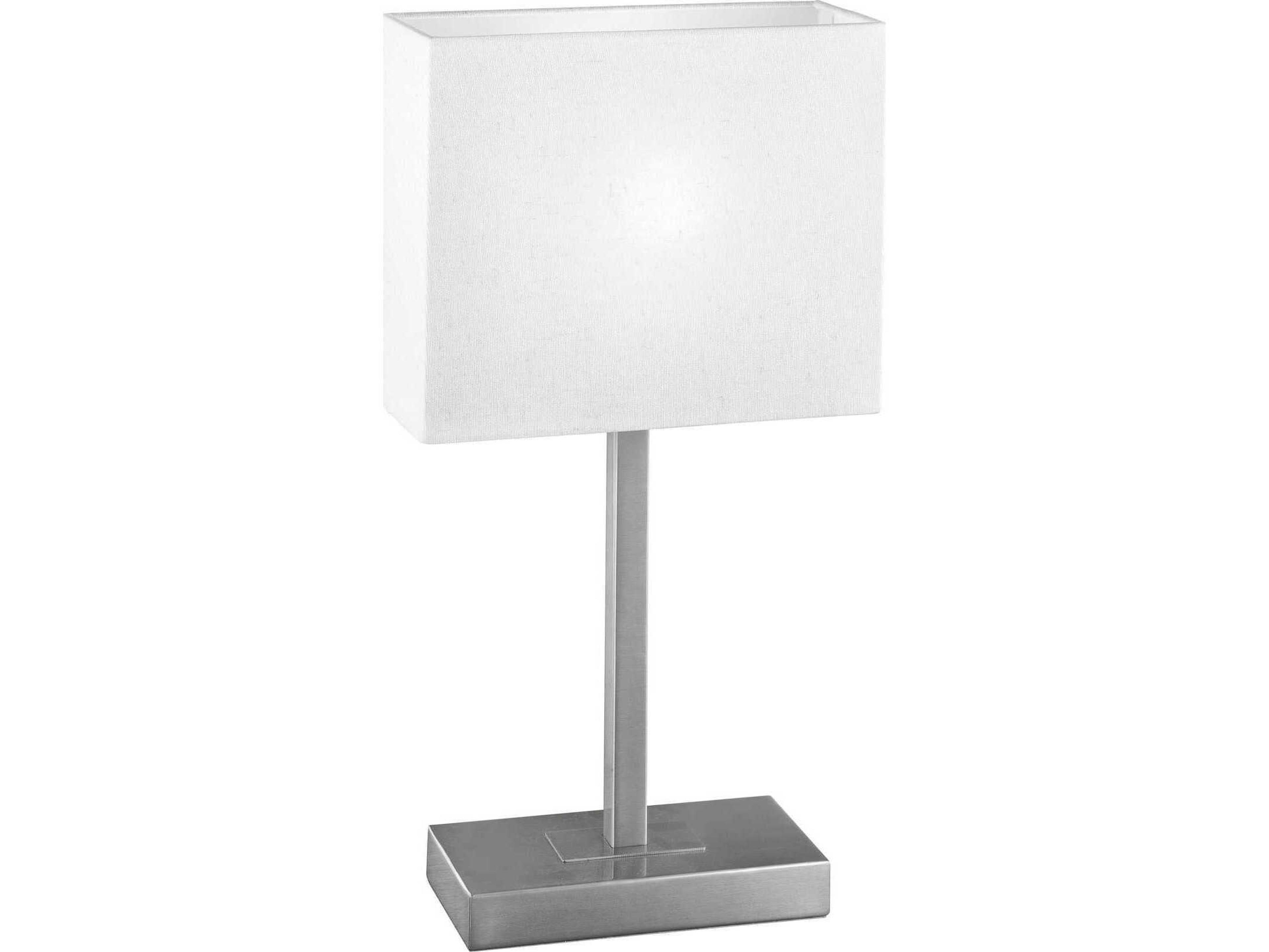 Eglo Pueblo Matte Nickel Cream Fabric Table Lamp