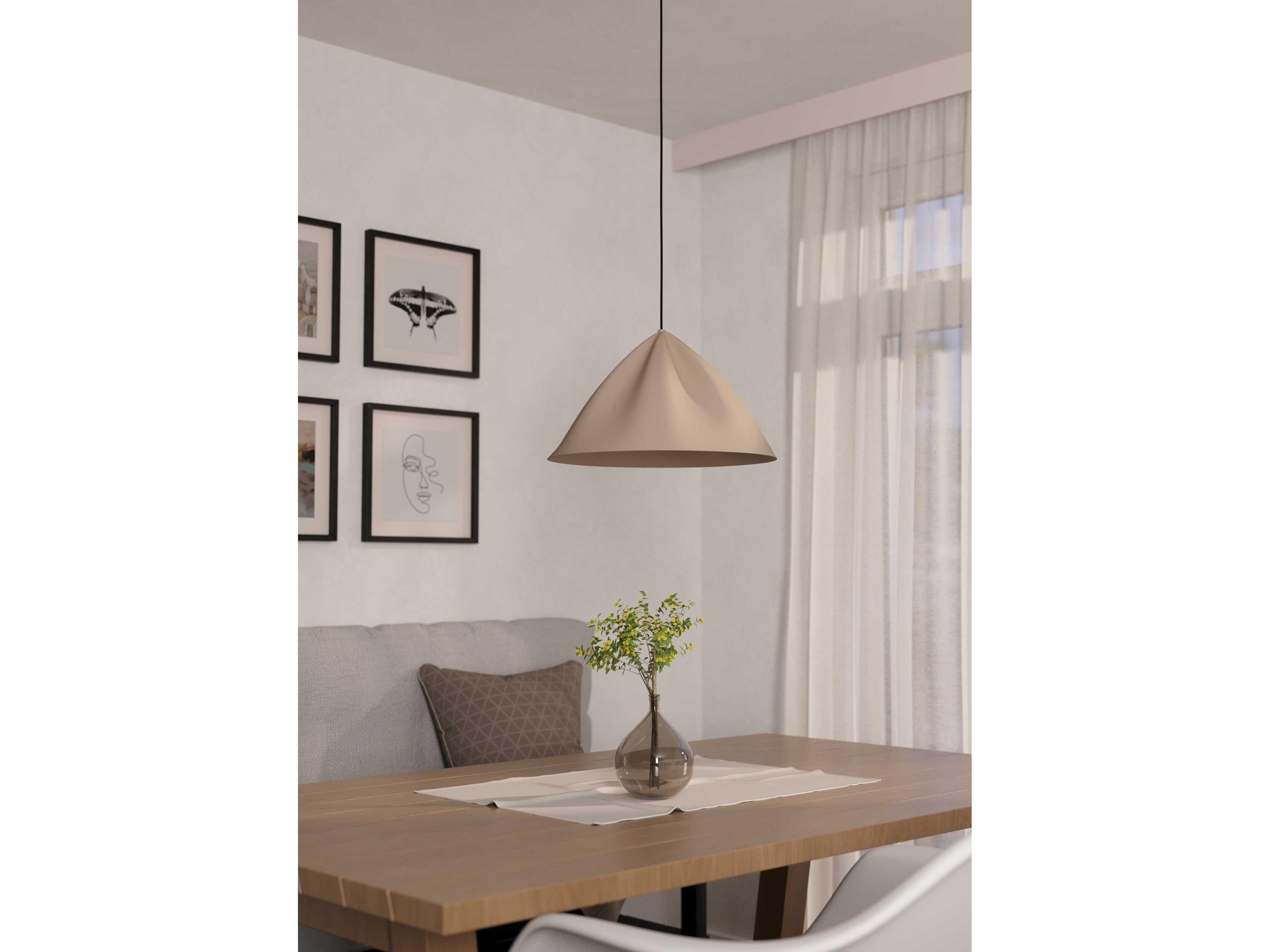 Eglo Podere 1-Light Light Sand Off White Pendant