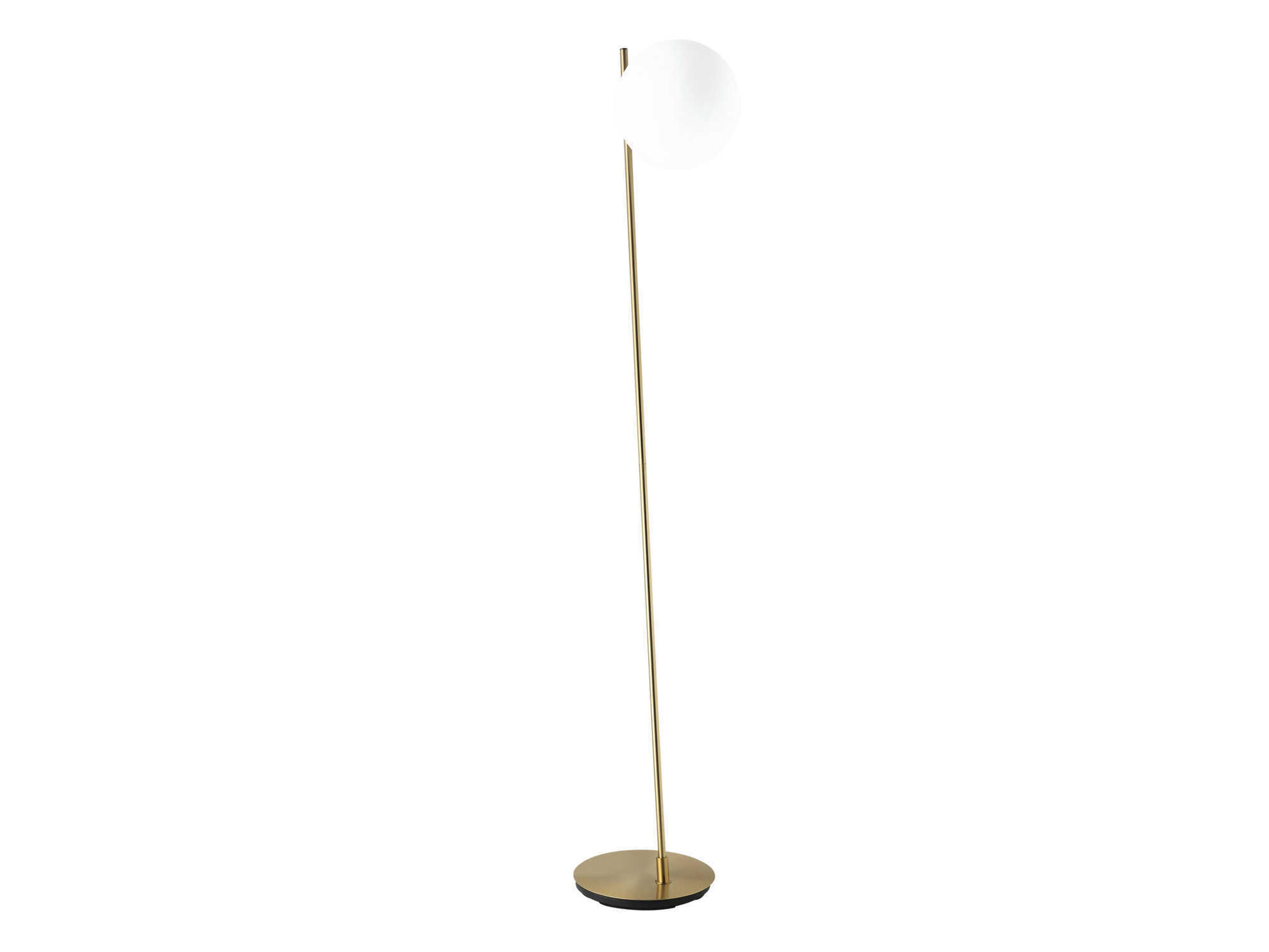 Rondo Brushed Gold White Glass Floor Lamp