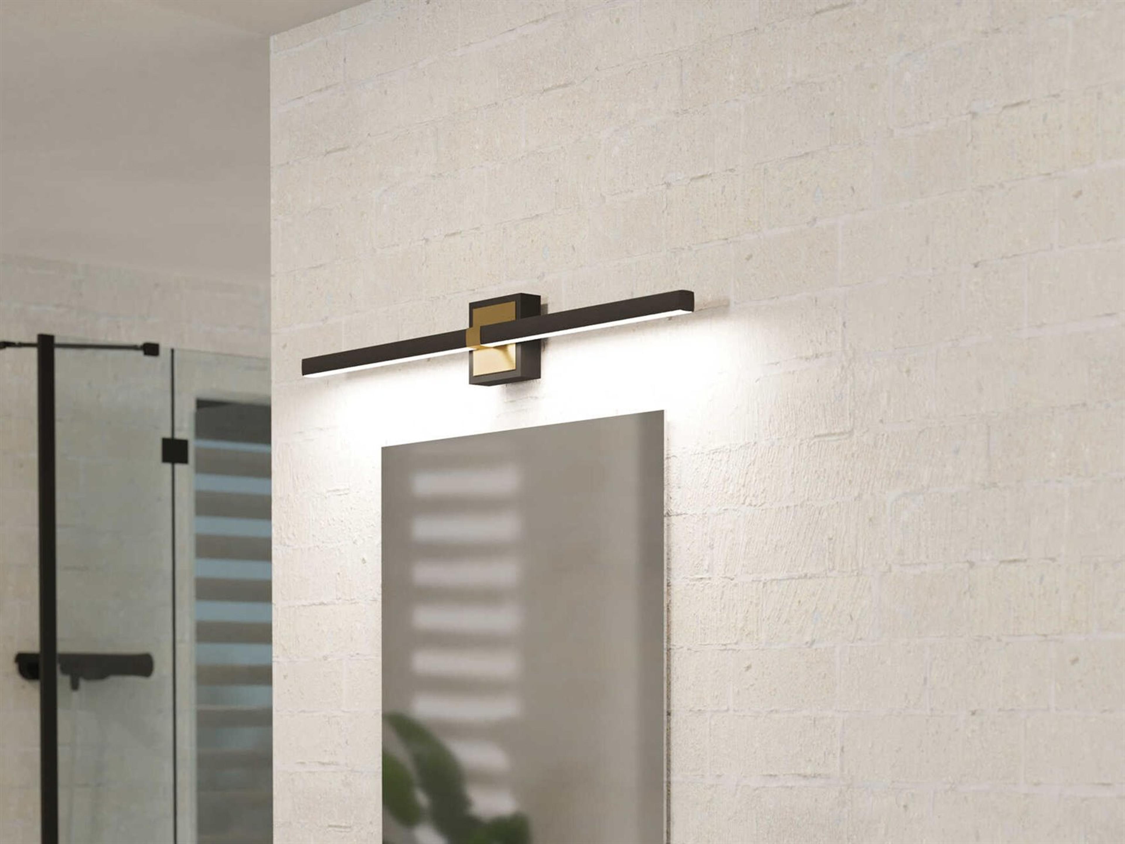 Eglo Pierro Matte Black Brushed Brass Vanity Light