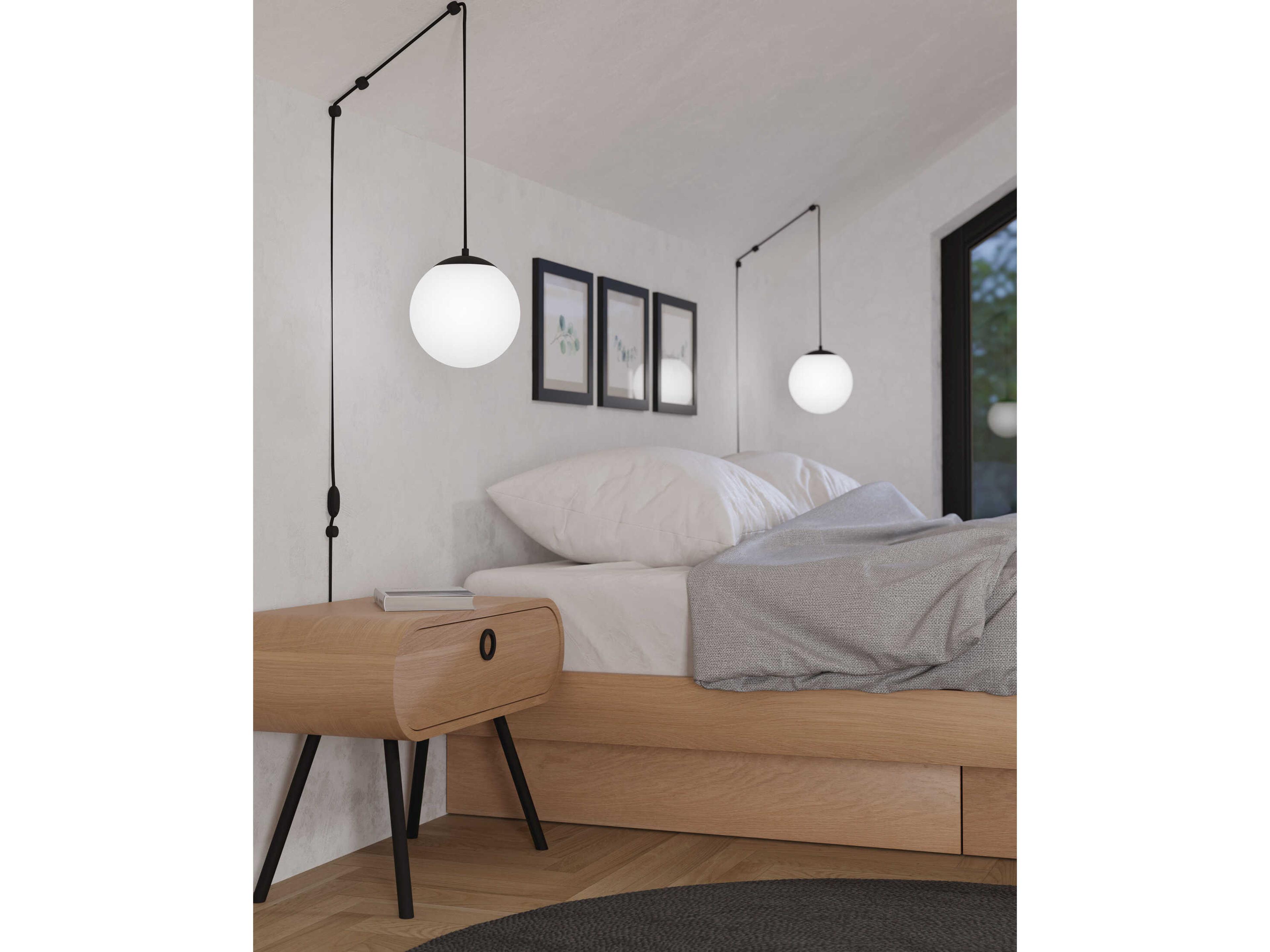 Eglo Rondo 1-Light Black Globe Mini Pendant