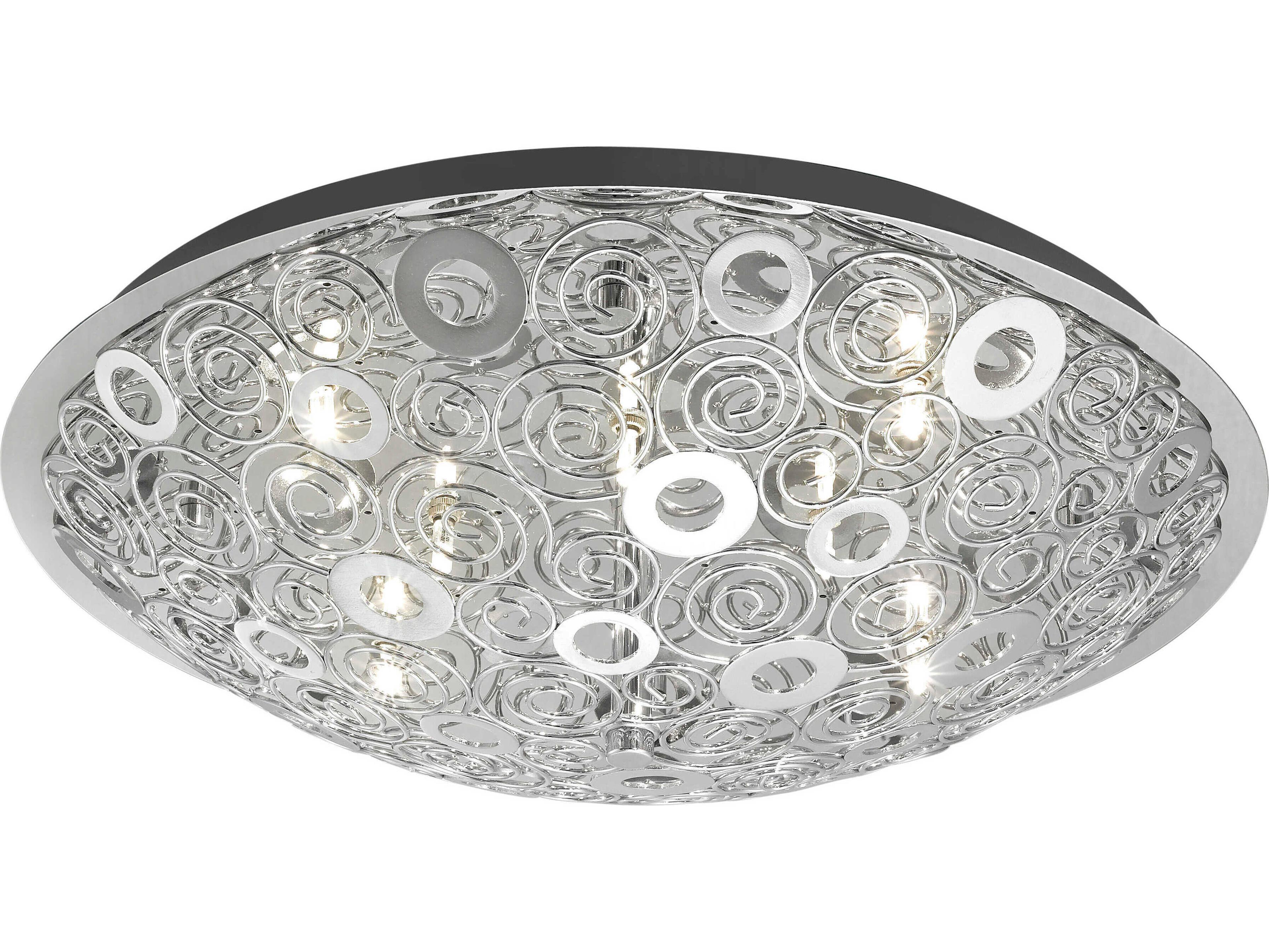 Cromer 12-Light Chrome Bowl Flush Mount