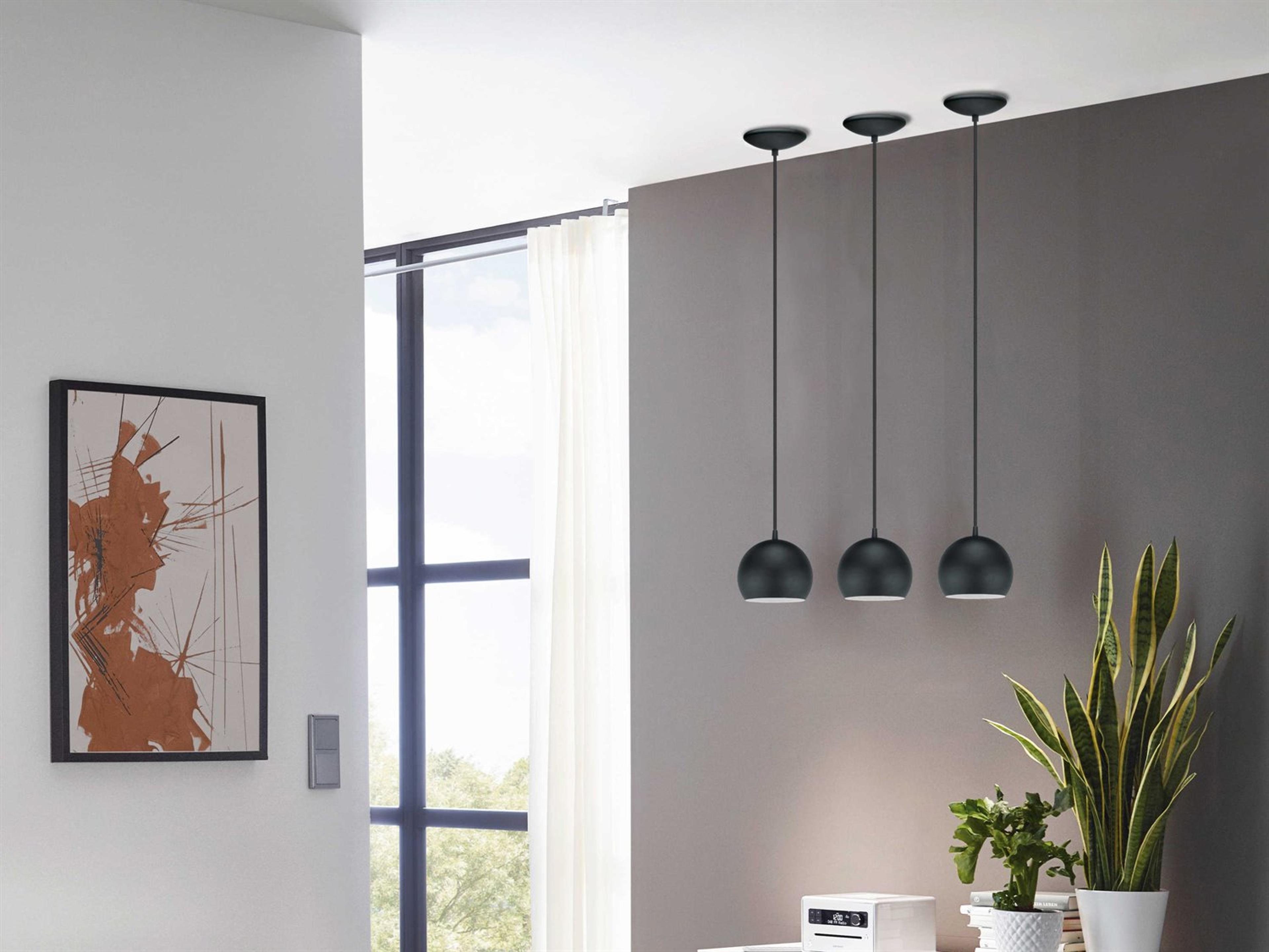 Eglo Petto 1-Light Black Globe Mini Pendant