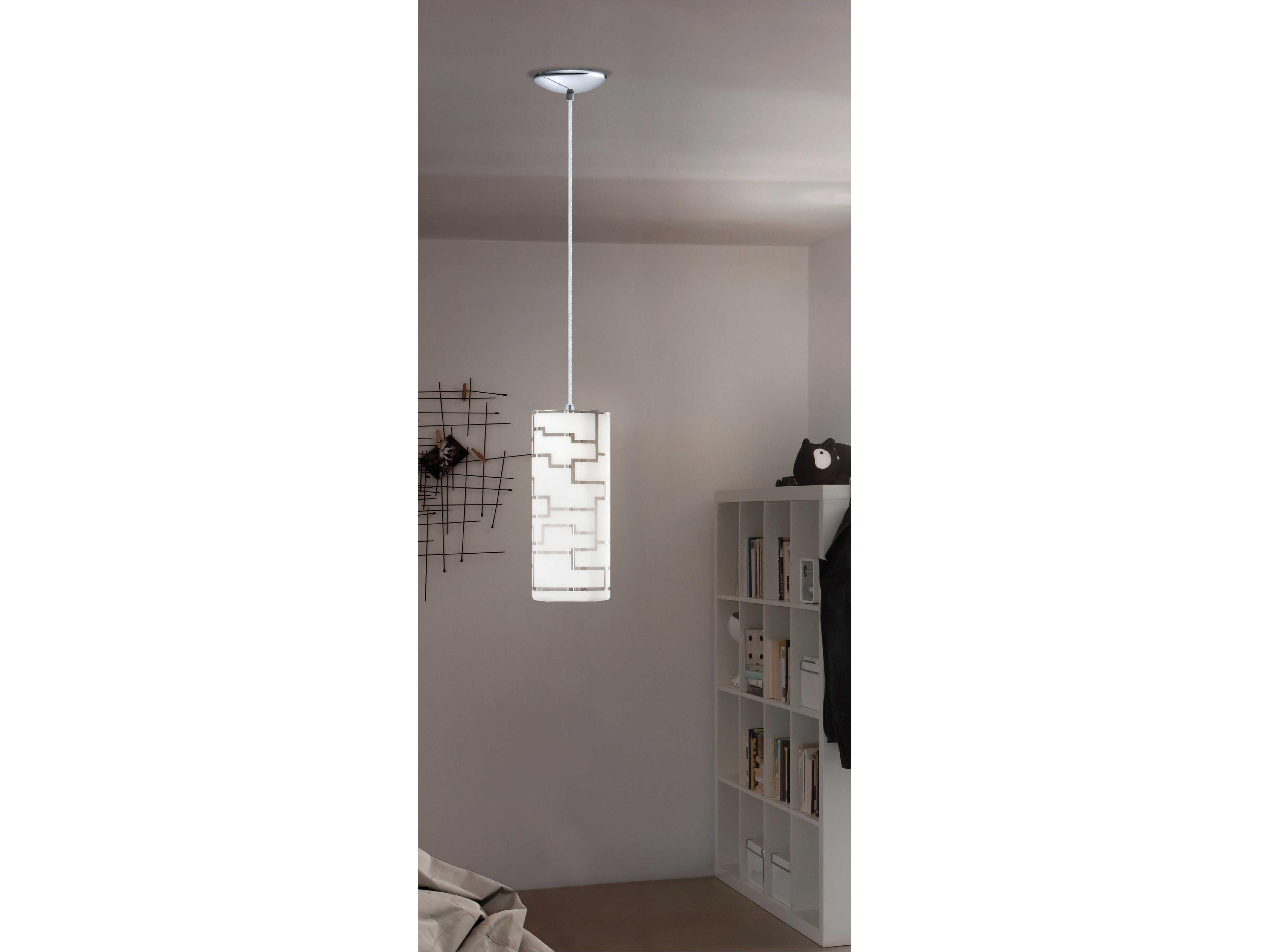 Eglo Bayman 1-Light Chrome Cylinder Mini Pendant