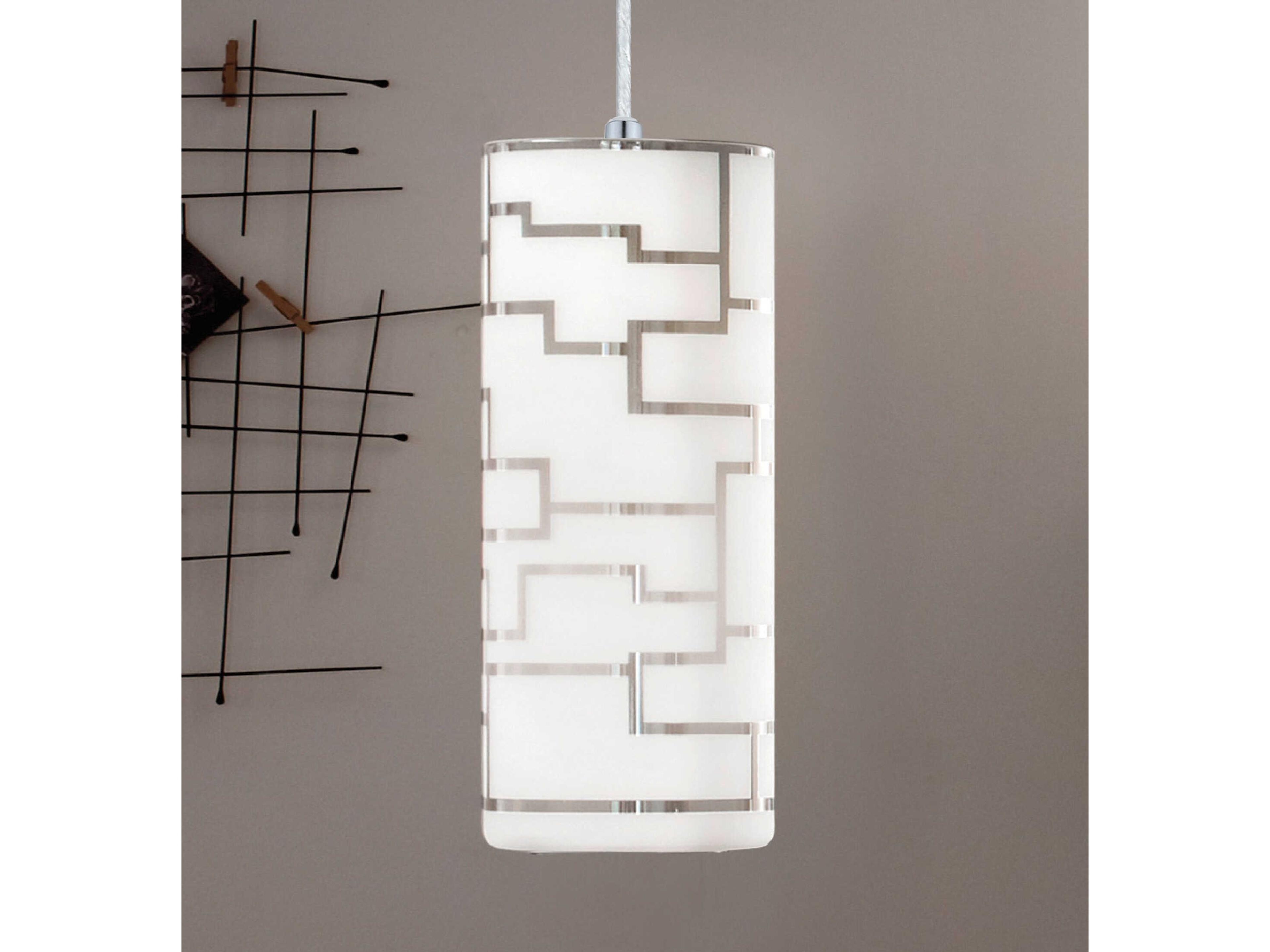 Eglo Bayman 1-Light Chrome Cylinder Mini Pendant