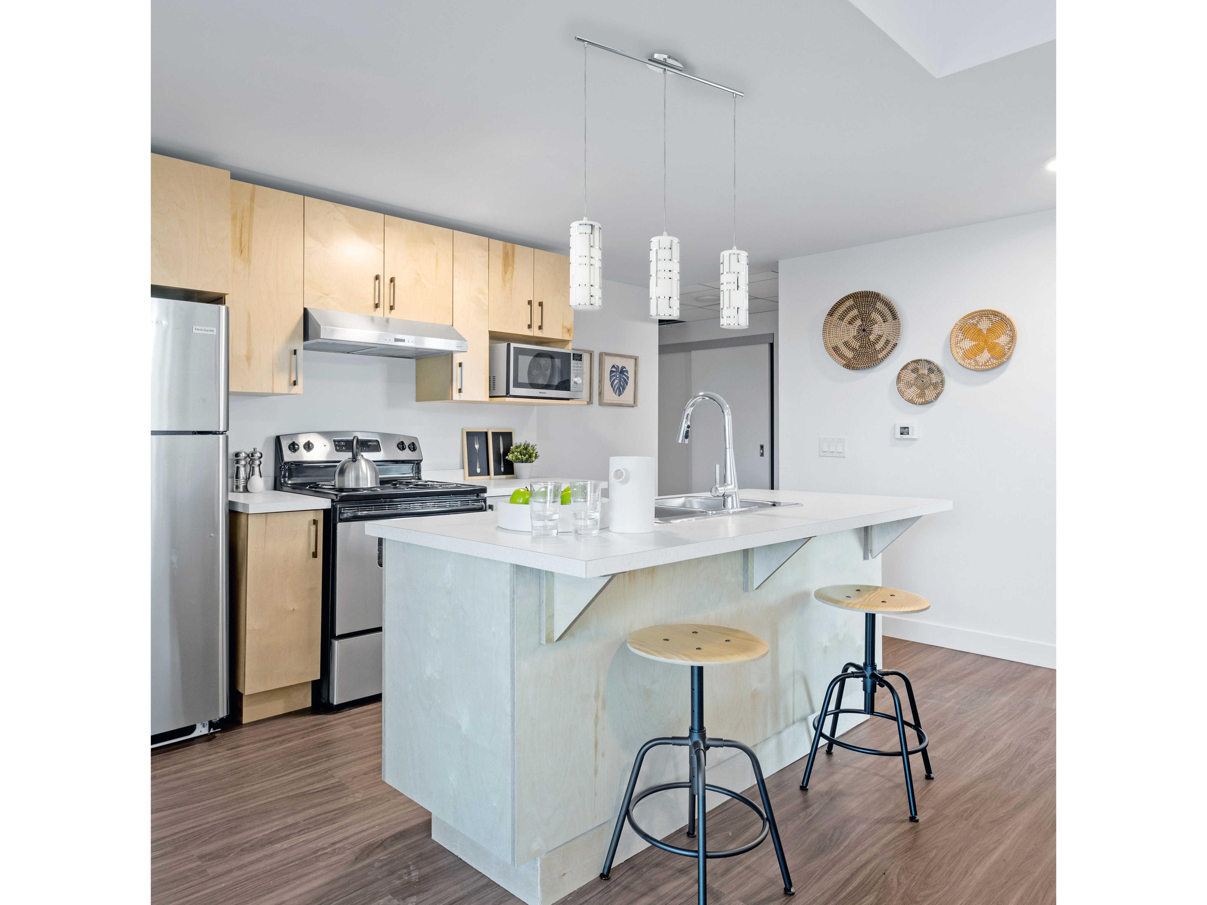 Eglo Bayman 3-Light Chrome Cylinder Island Pendant