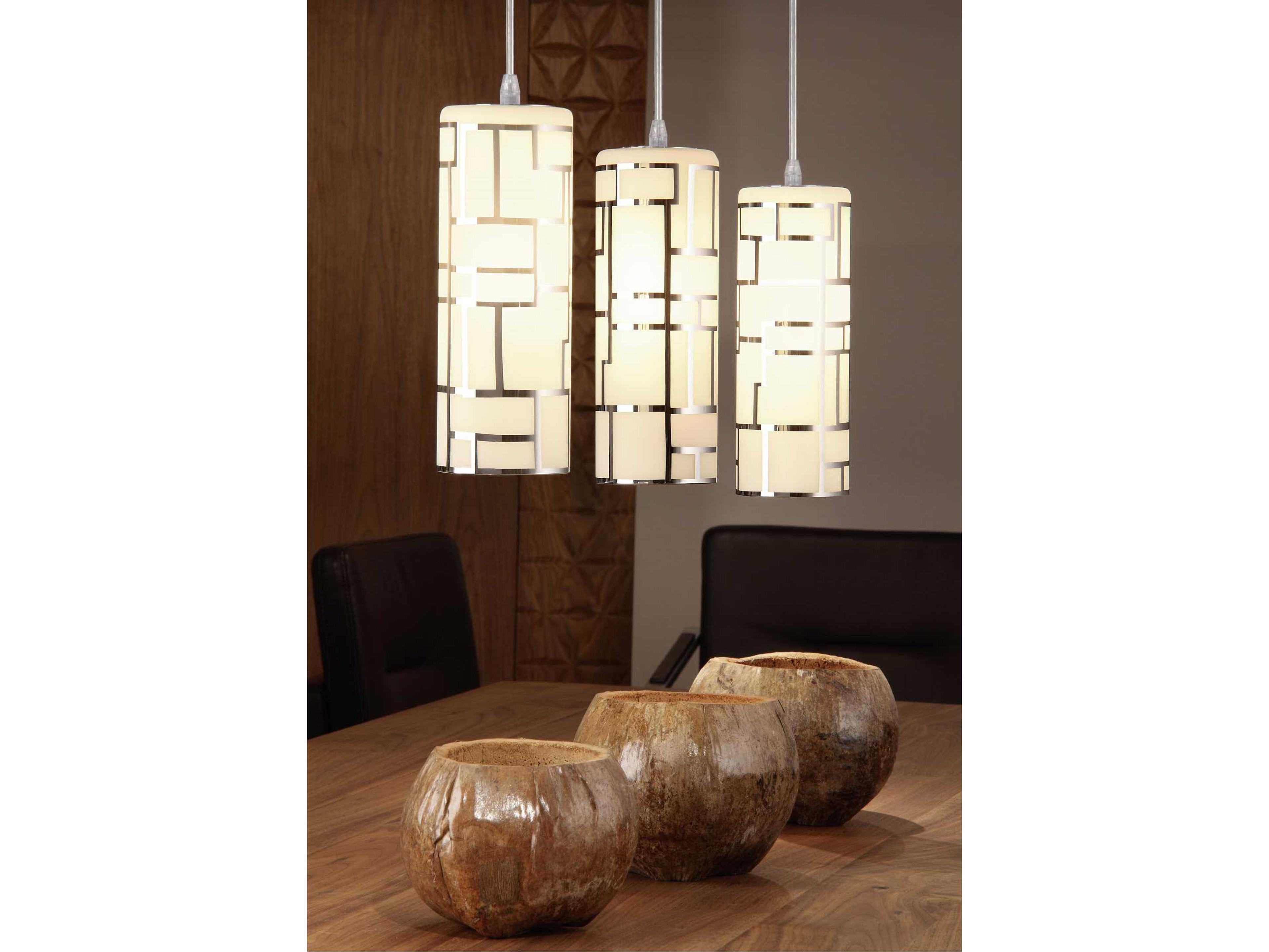 Eglo Bayman 3-Light Chrome Cylinder Island Pendant