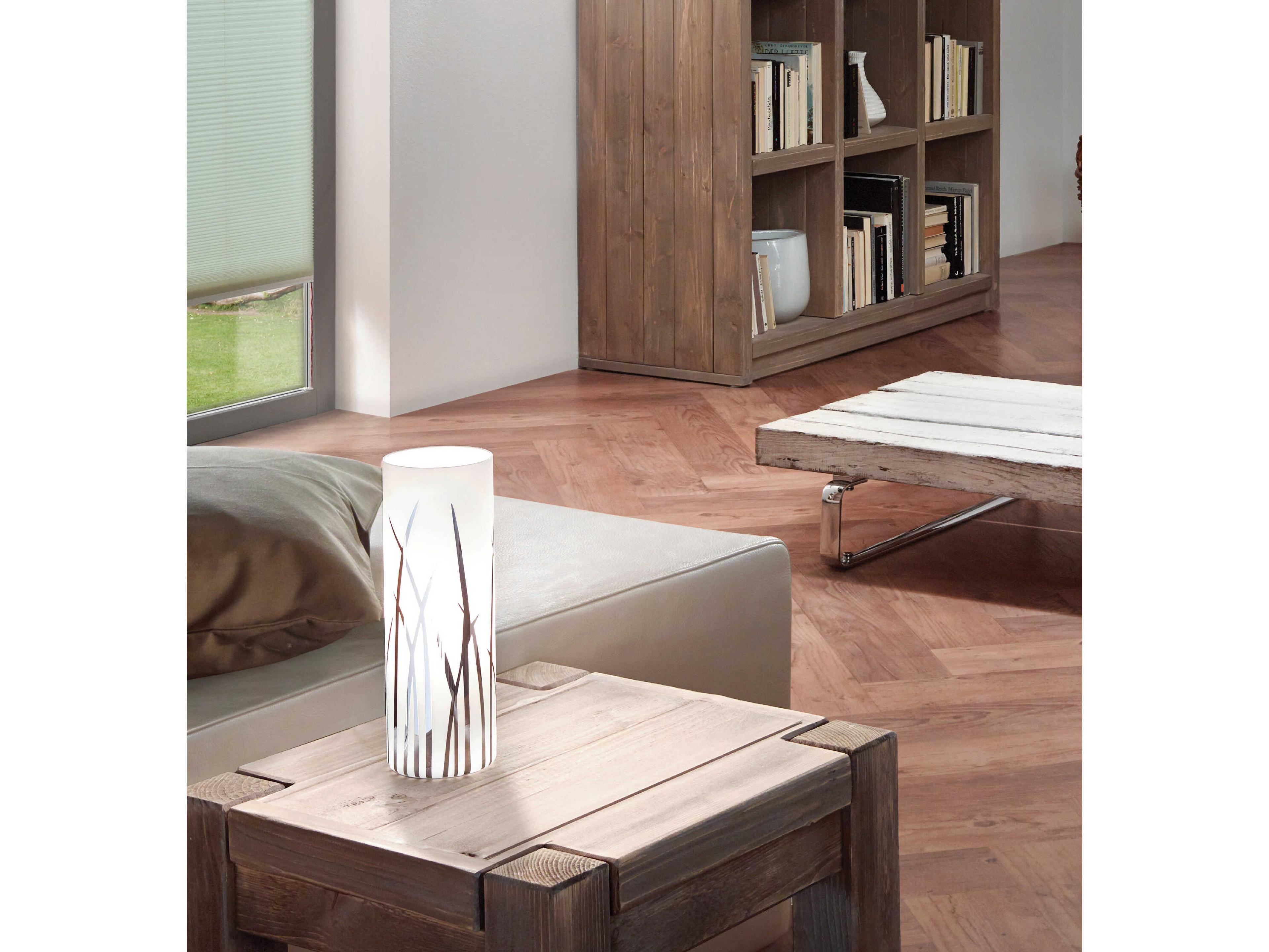 Eglo Rivato Chrome White Glass Table Lamp