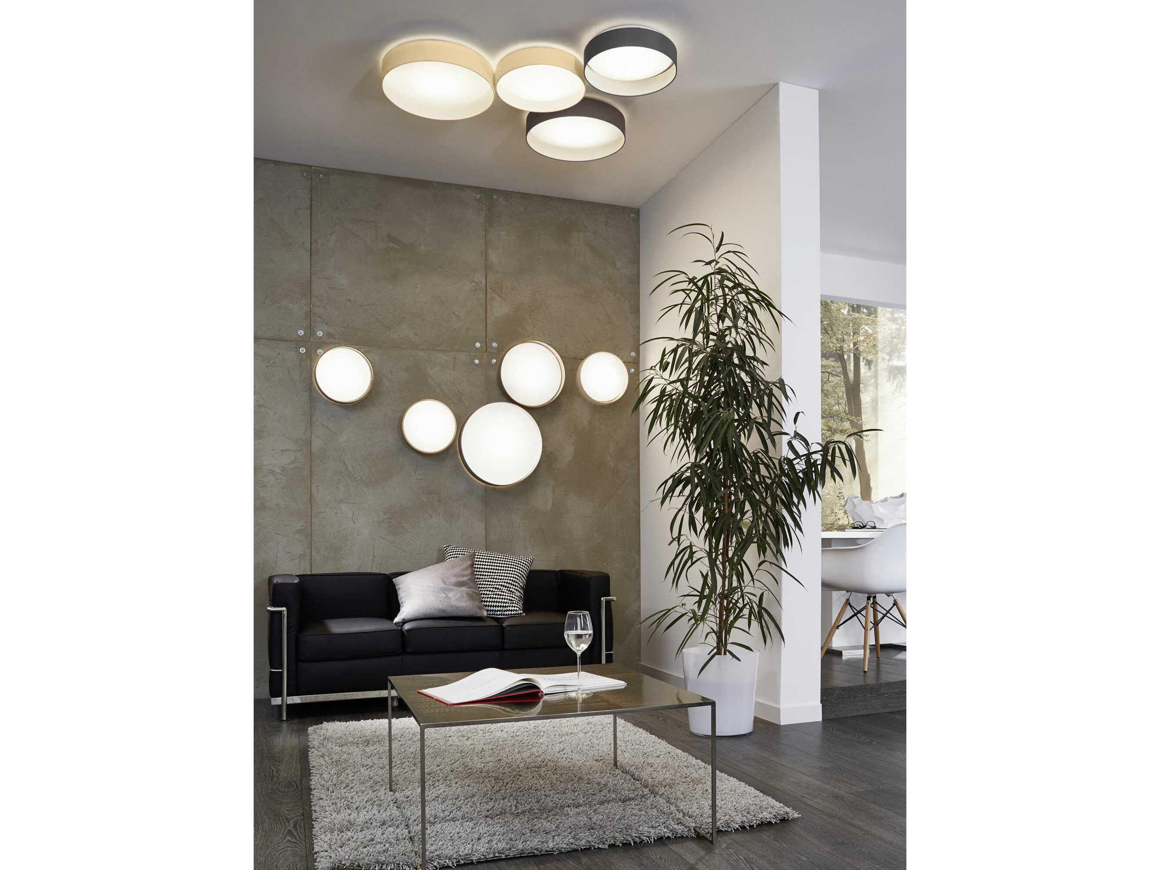 Eglo Palomaro 1-Light White Gray Round Flush Mount