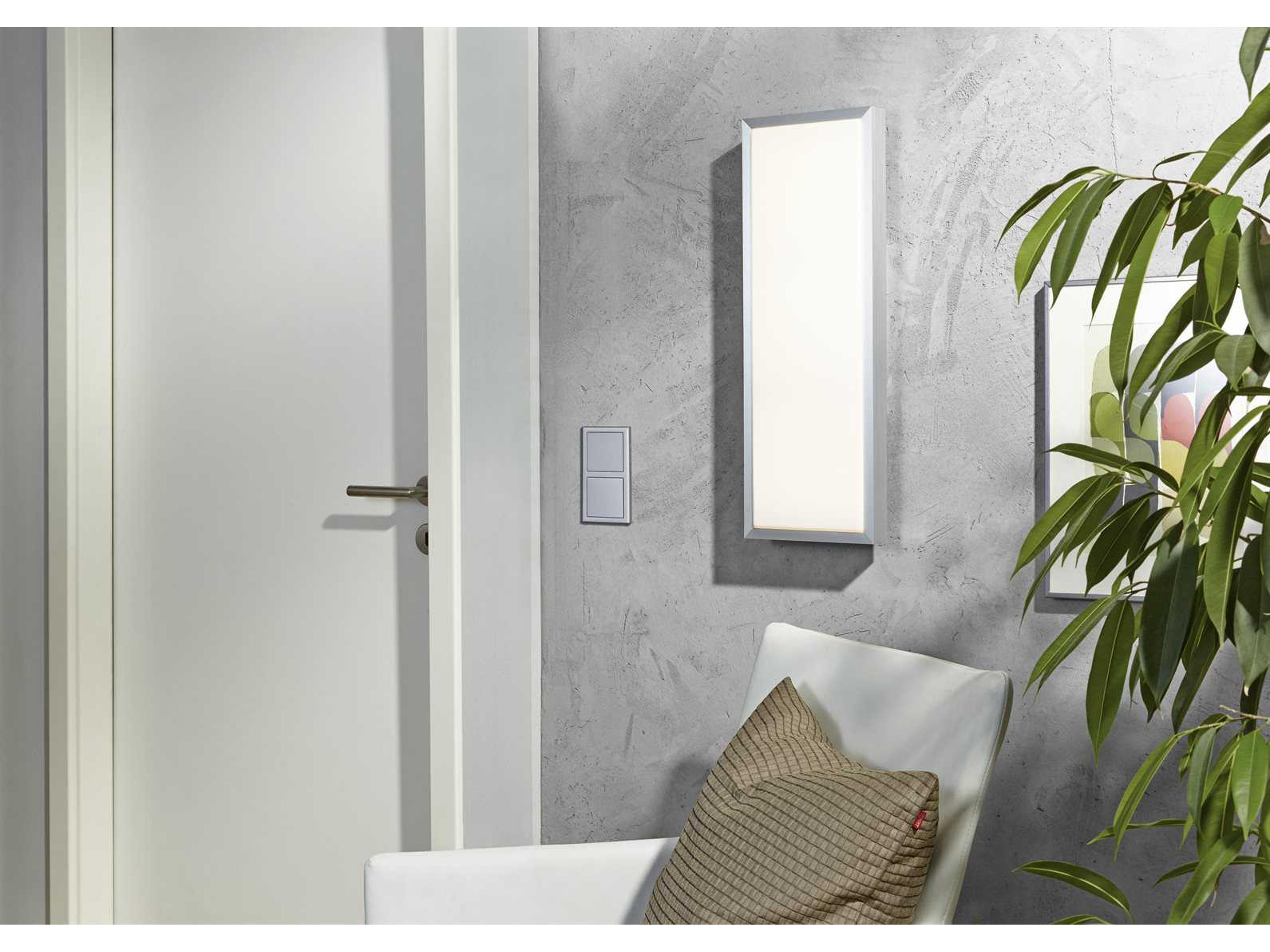 Eglo Idun 1-Light Brushed Aluminum Silver Flush Mount