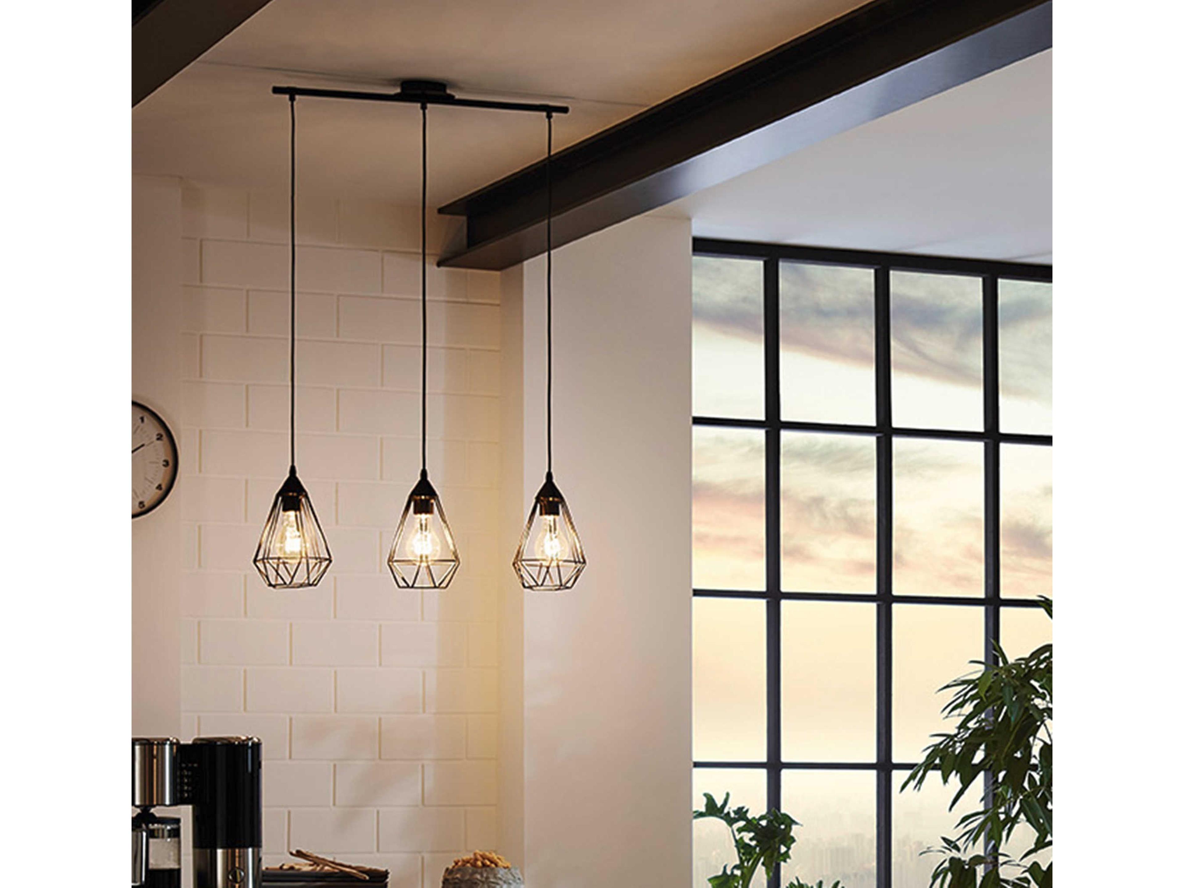 Eglo Tarbes 3-Light Matte Black Island Pendant