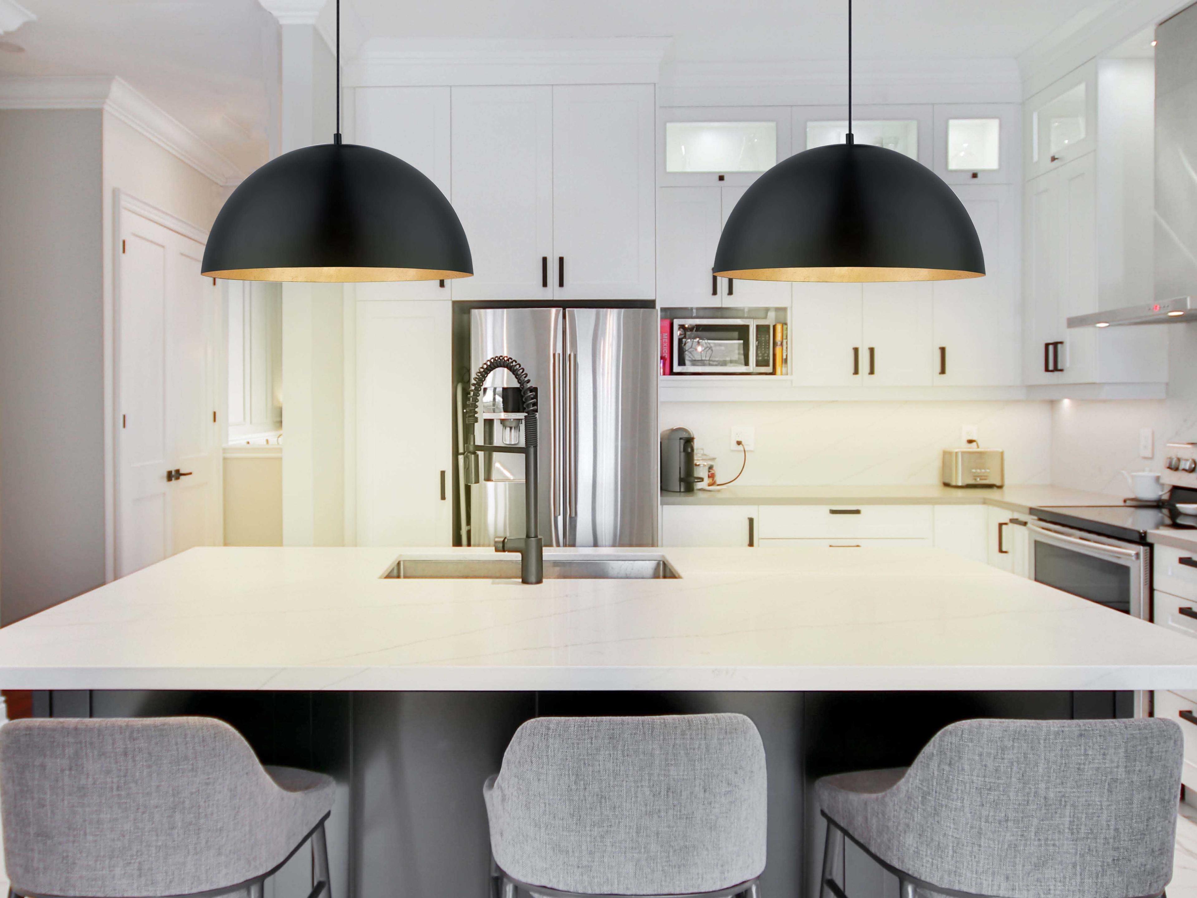 Eglo Gaetano 1-Light Black Gold Dome Pendant