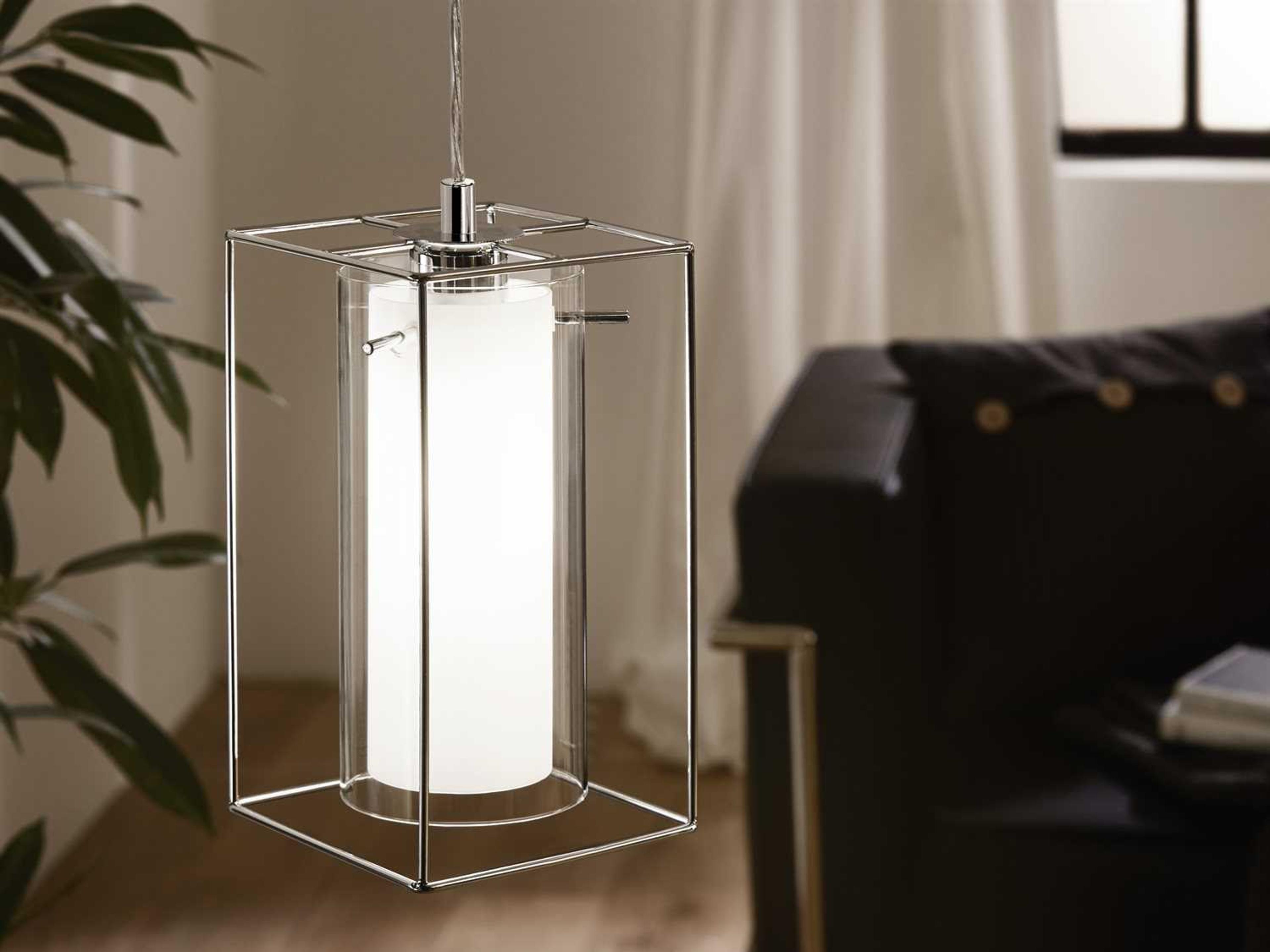 Eglo Lombes 1-Light Chrome Cylinder Mini Pendant
