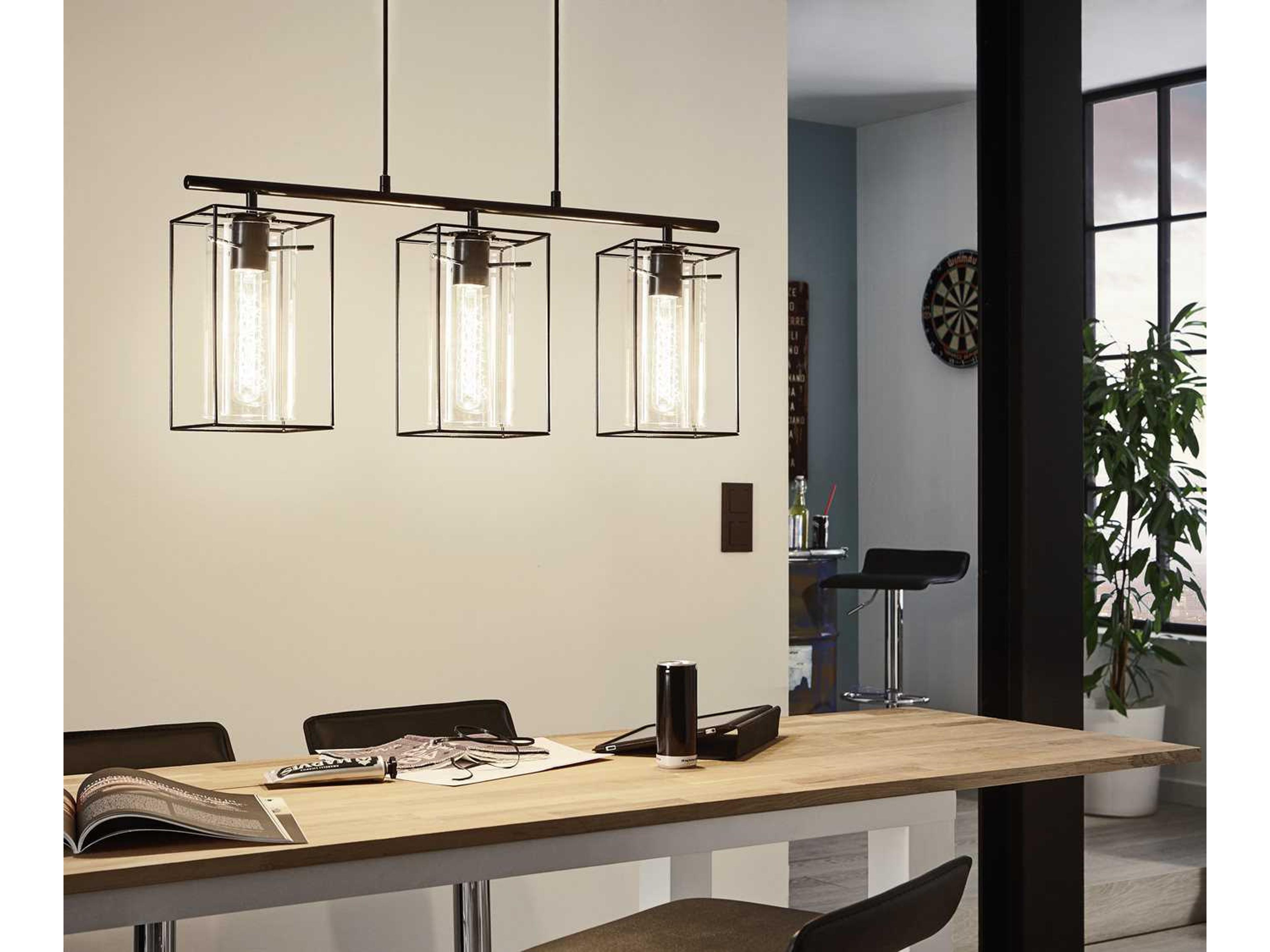 Eglo Lombes 3-Light Chrome Island Pendant