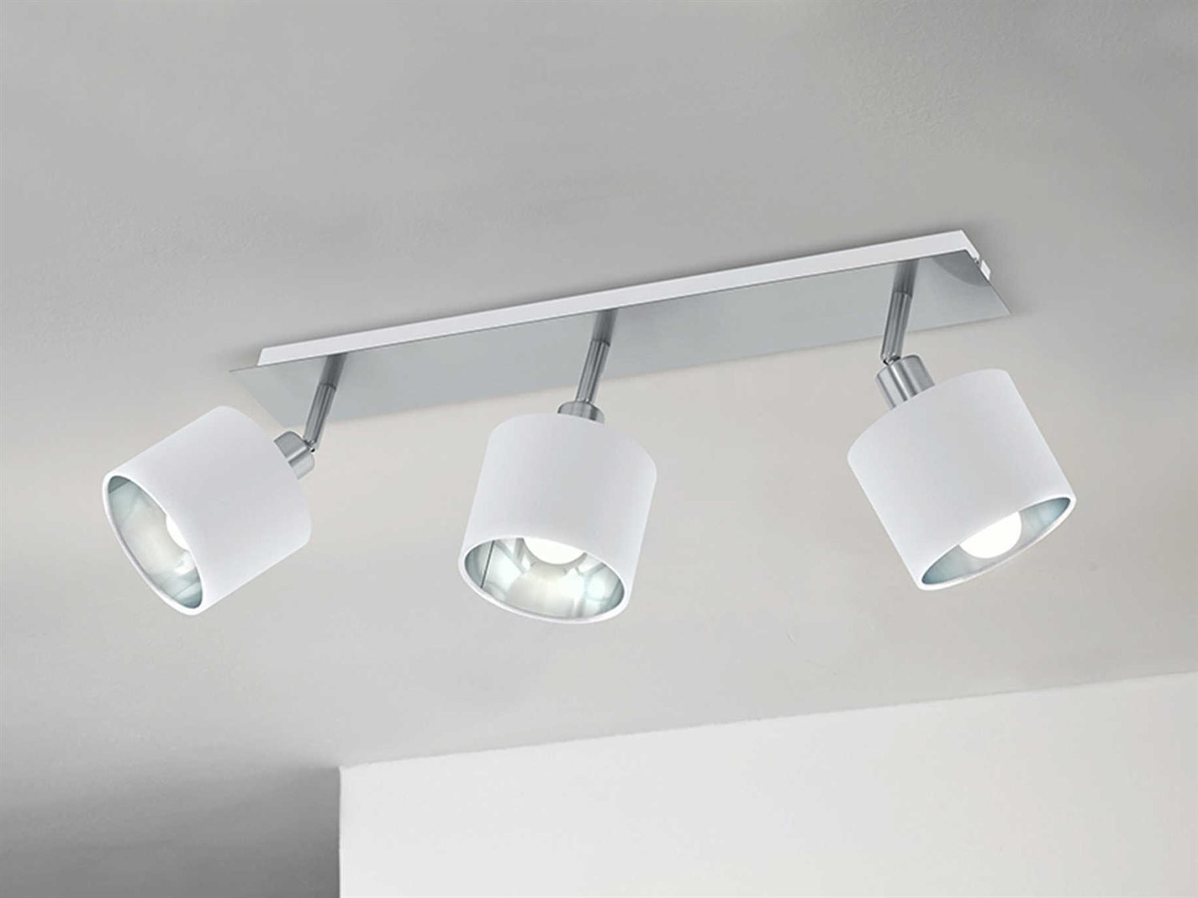 Eglo Valbiano 3-Light Matte Nickel White Drum Track & Rail Light