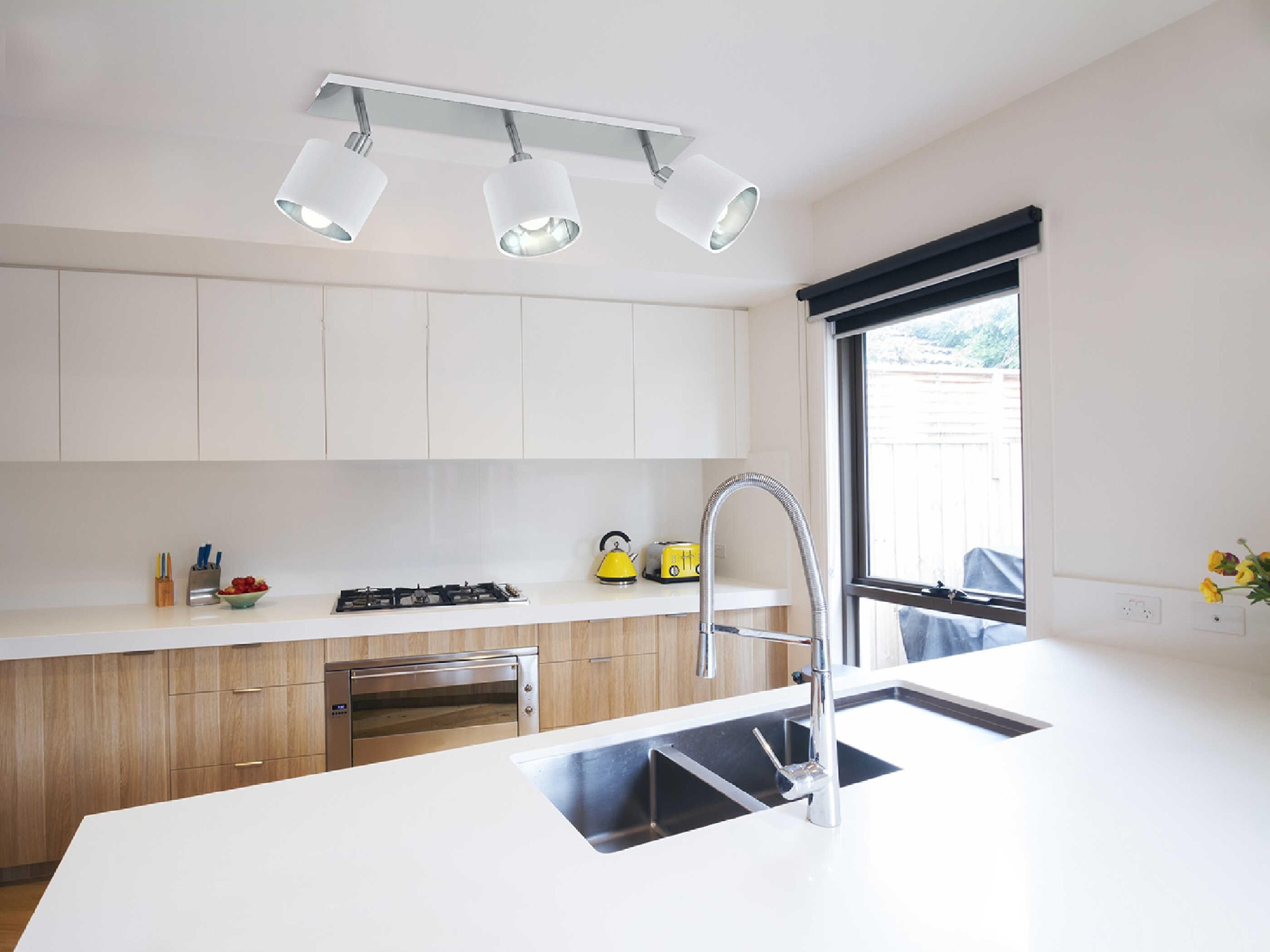 Eglo Valbiano 3-Light Matte Nickel White Drum Track & Rail Light