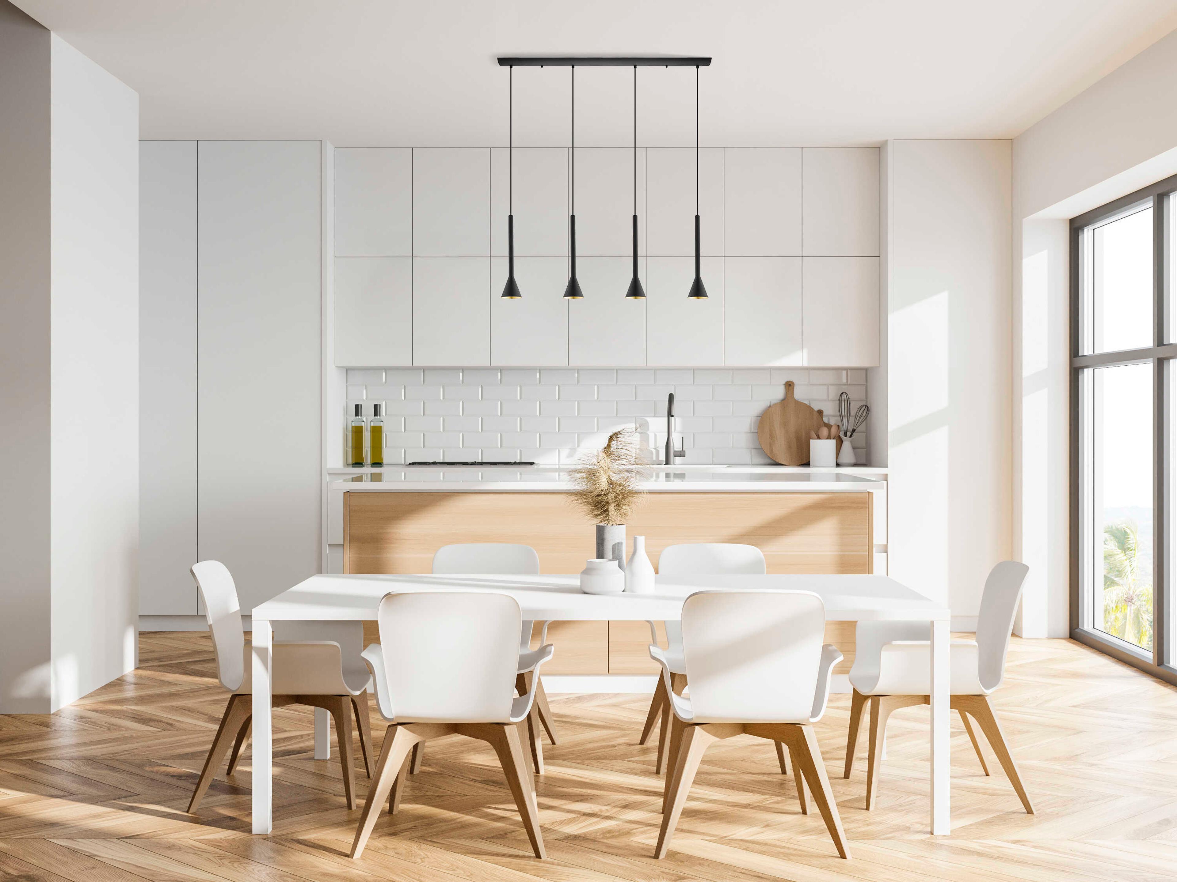 Eglo Cortaderas 1-Light Matte Black Island Pendant