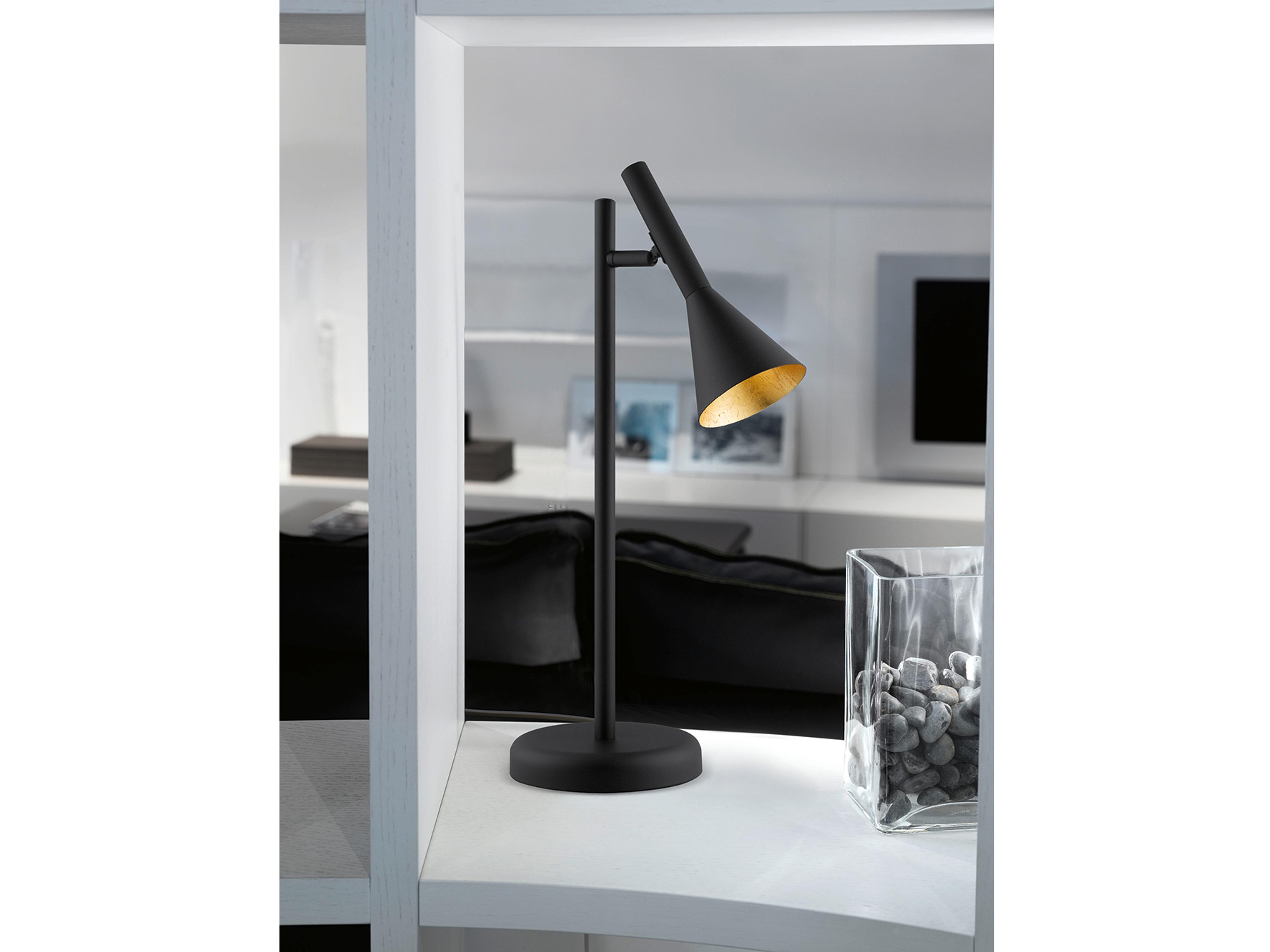 Eglo Cortaderas Black Exterior Gold Interior Metal Desk Lamp