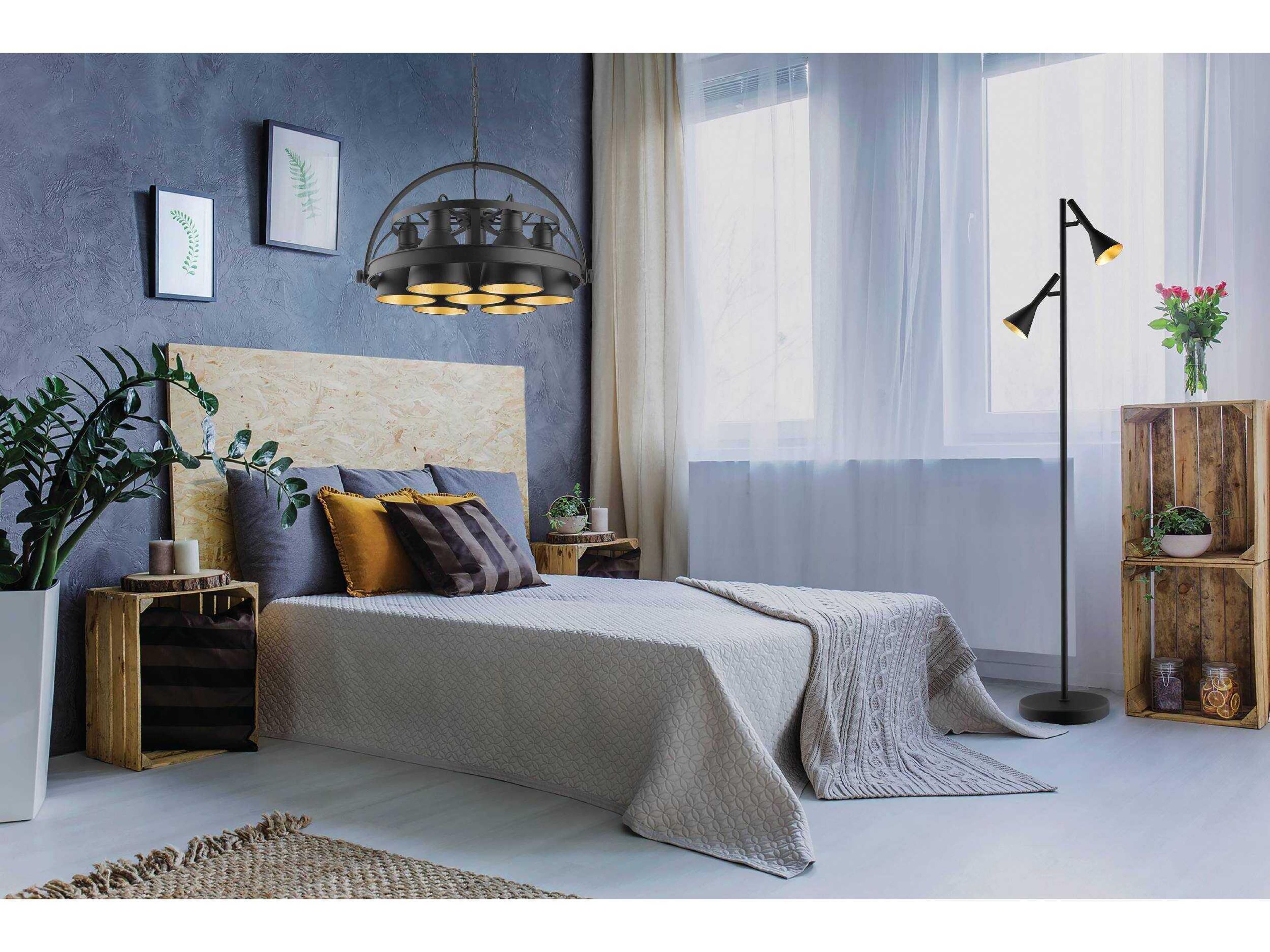 Eglo Cortaderas Black Gold Metal Floor Lamp