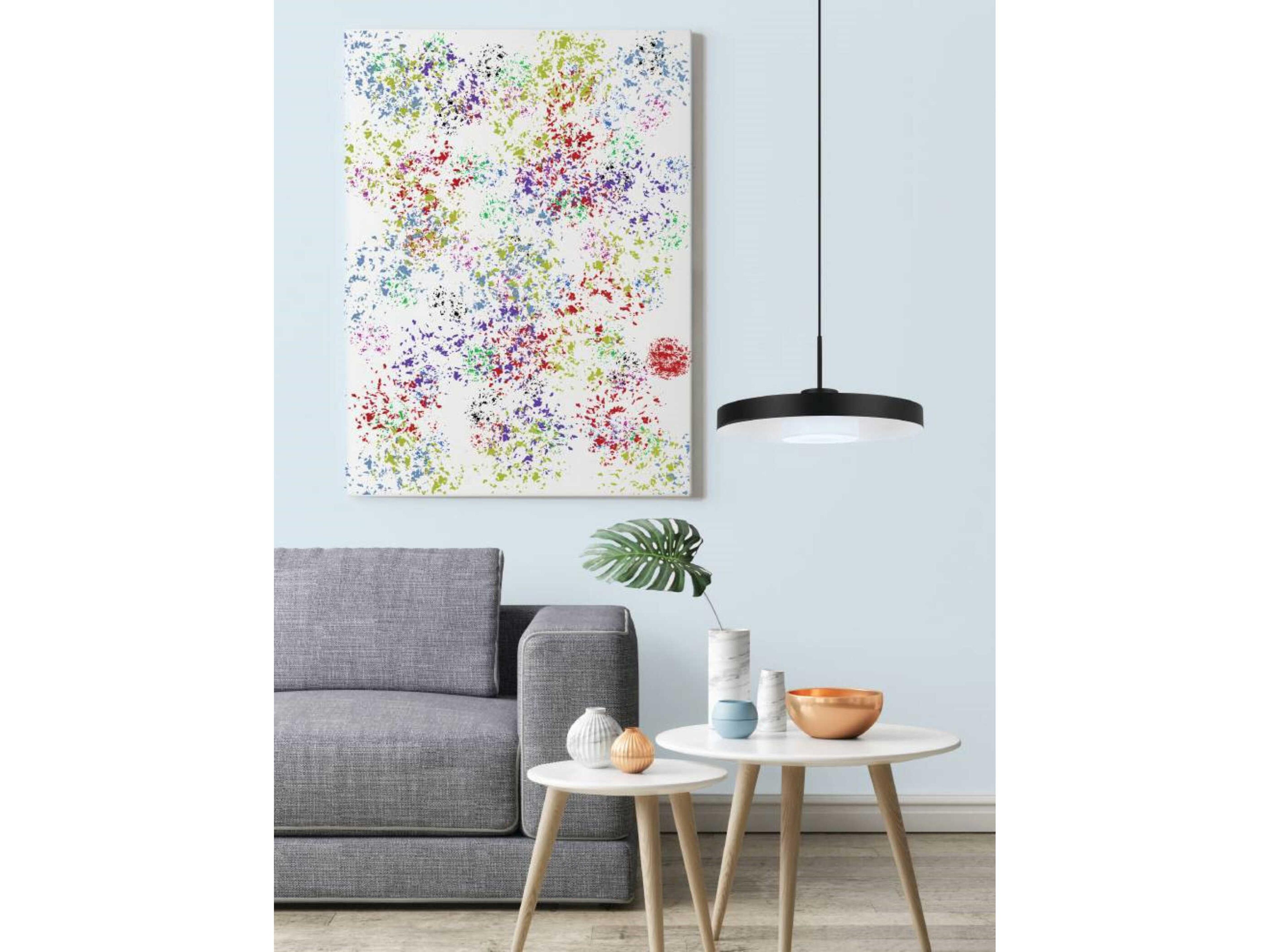 Eglo Alpicella 1-Light Matte Black Round Pendant