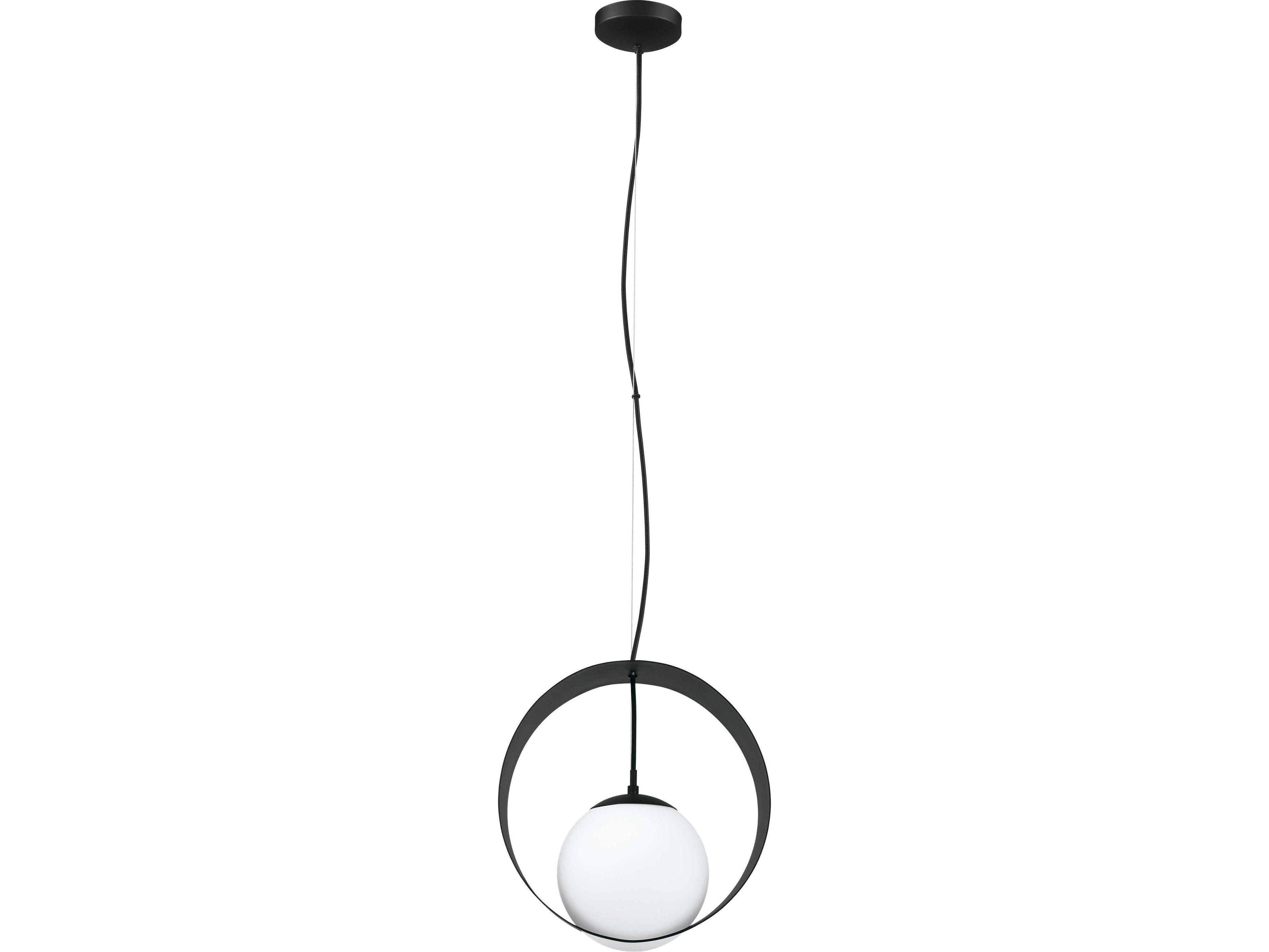 Eglo Camargo 1-Light Black Globe Pendant