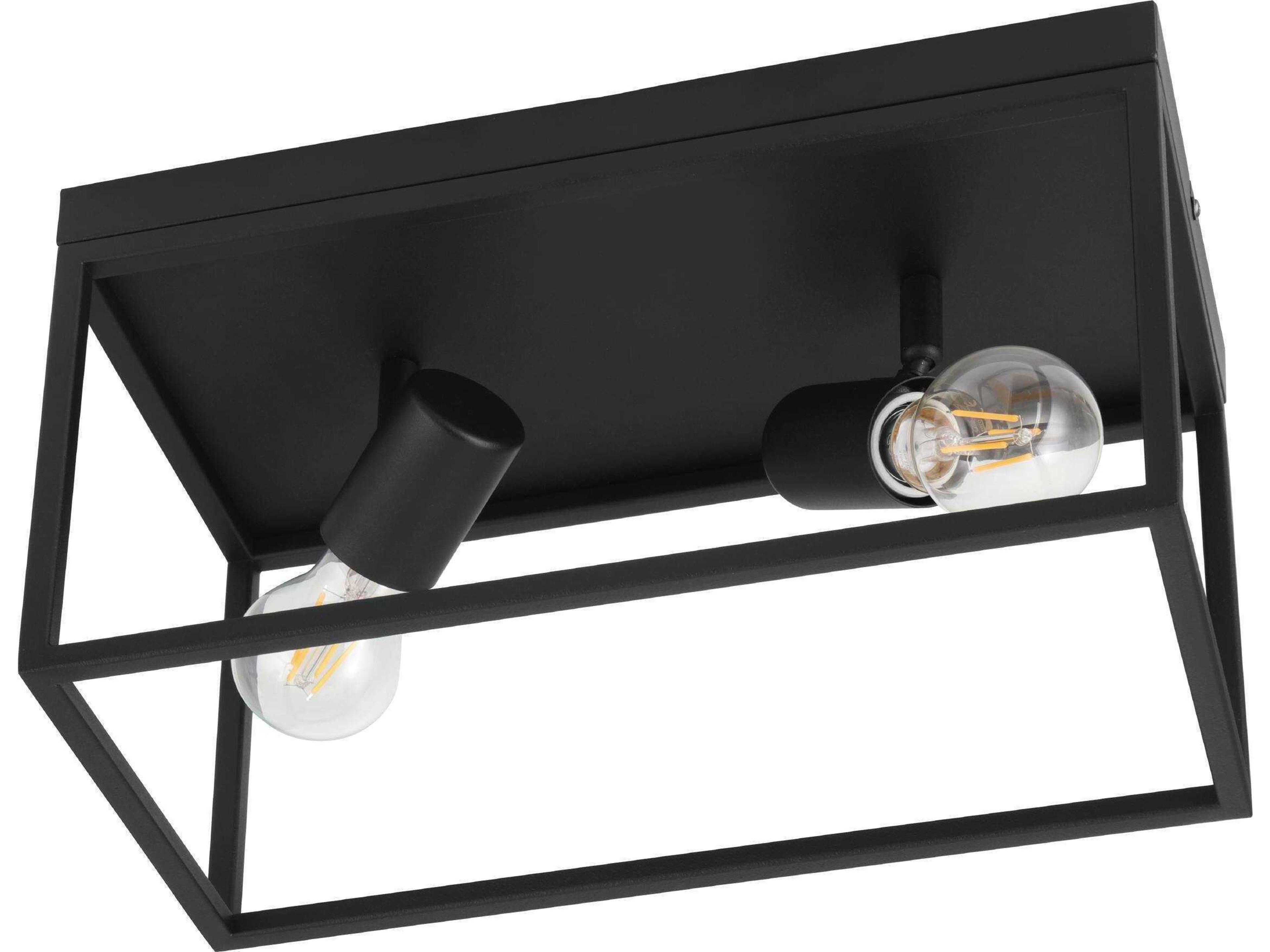 Eglo Silentina 2-Light Black Flush Mount