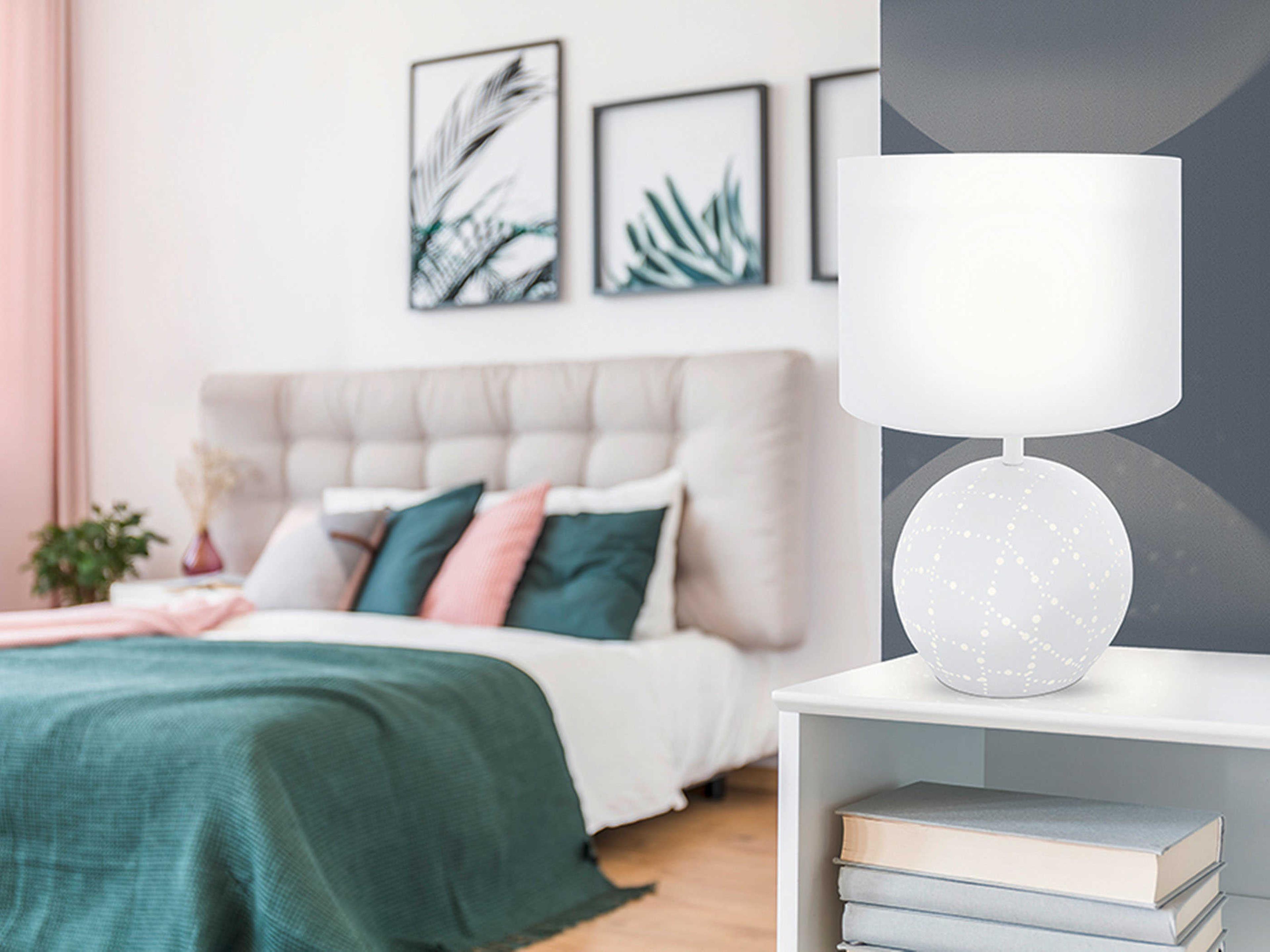 Eglo Montalbano White Fabric Table Lamp