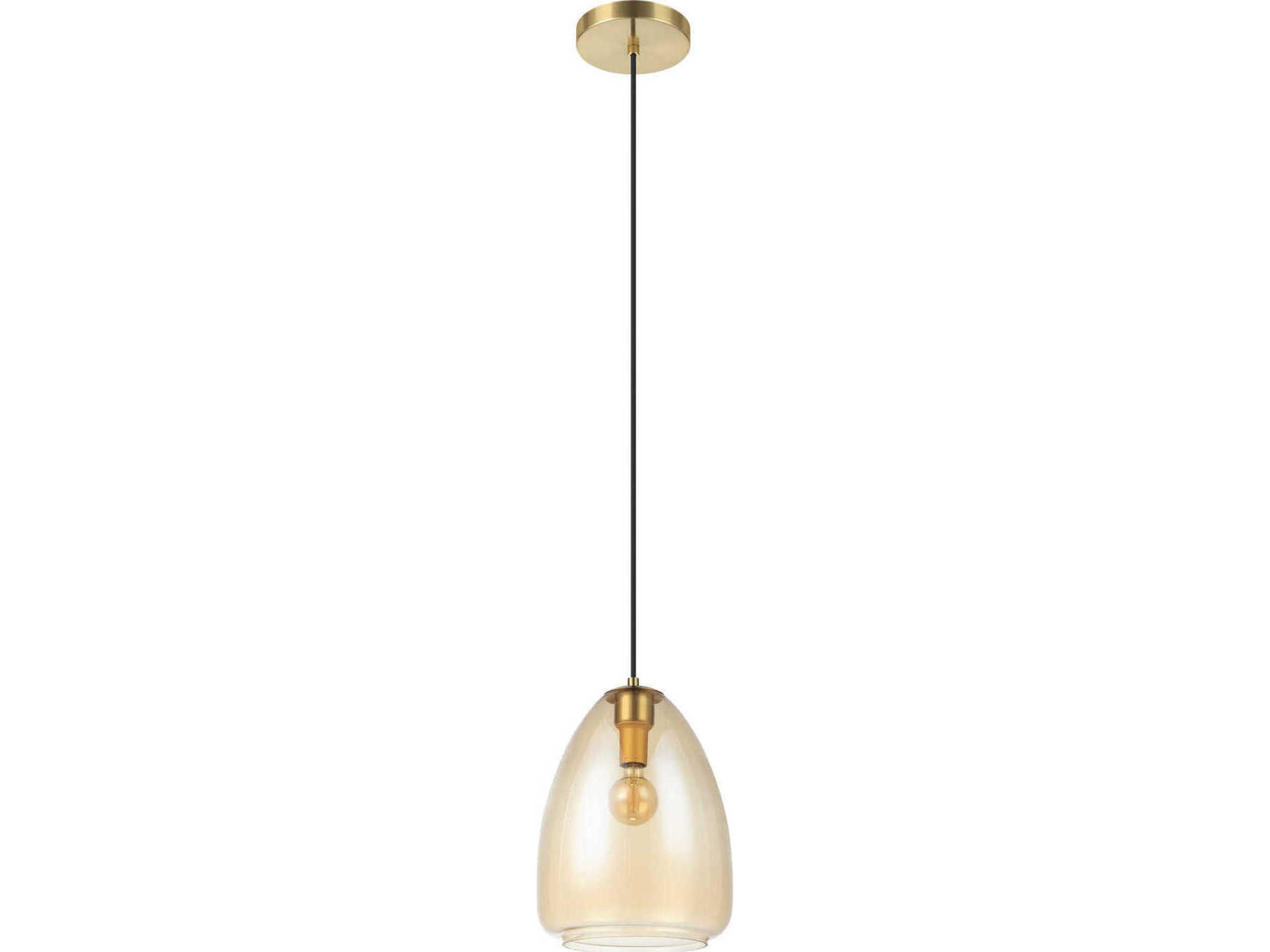 Eglo Alobrase 1-Light Brushed Gold Bell Mini Pendant