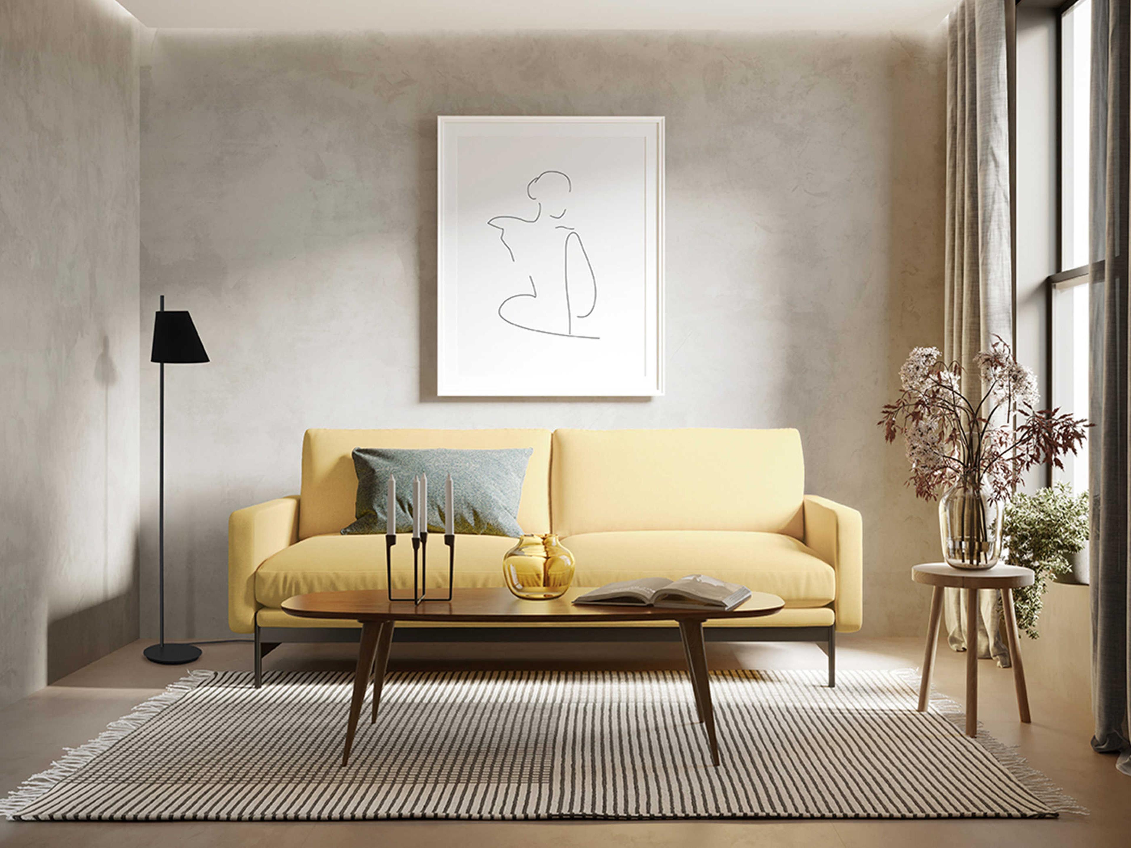 Eglo Estaziona Structured Black Fabric Floor Lamp